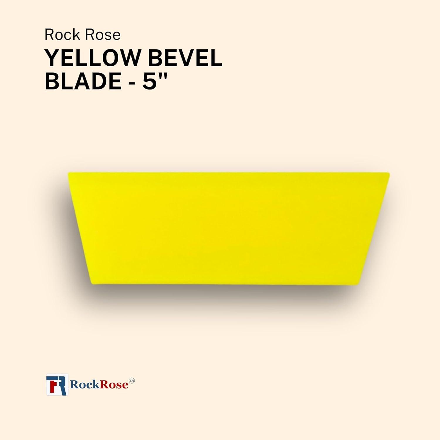 image5Inch Yellow Bevel Blade Squeegee Premium Quality Precision Cleaning Tool for Windows Glass and Surfaces  Ergonomic Handle Durable Construction Effortless Shin  Pack 2 Units