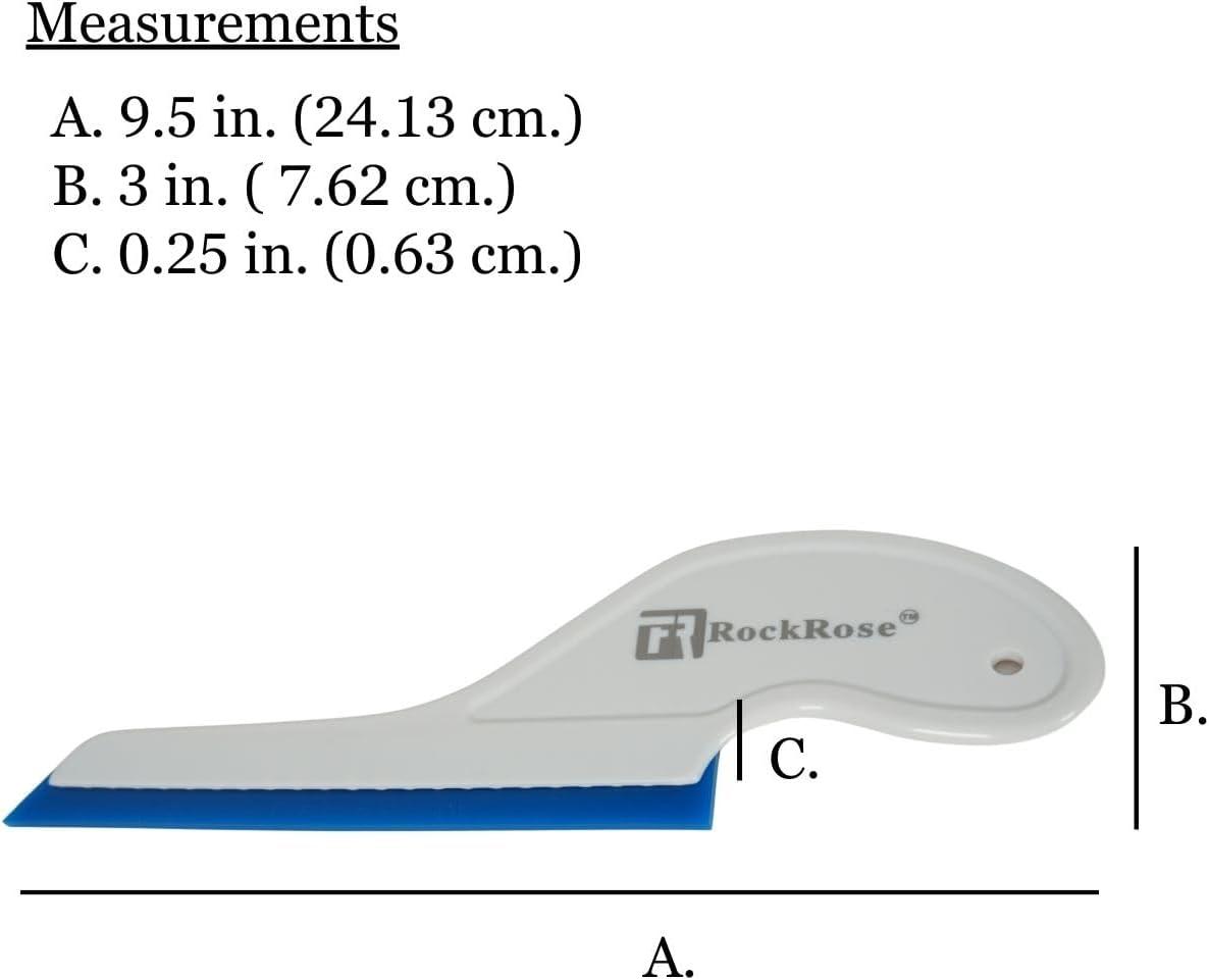 image6Inch Long Reach Triangular Scraper Squeegee with Silicone Blade for Windshield Effortless Residual Water Dust Snow and Ice Removal YellowBlue