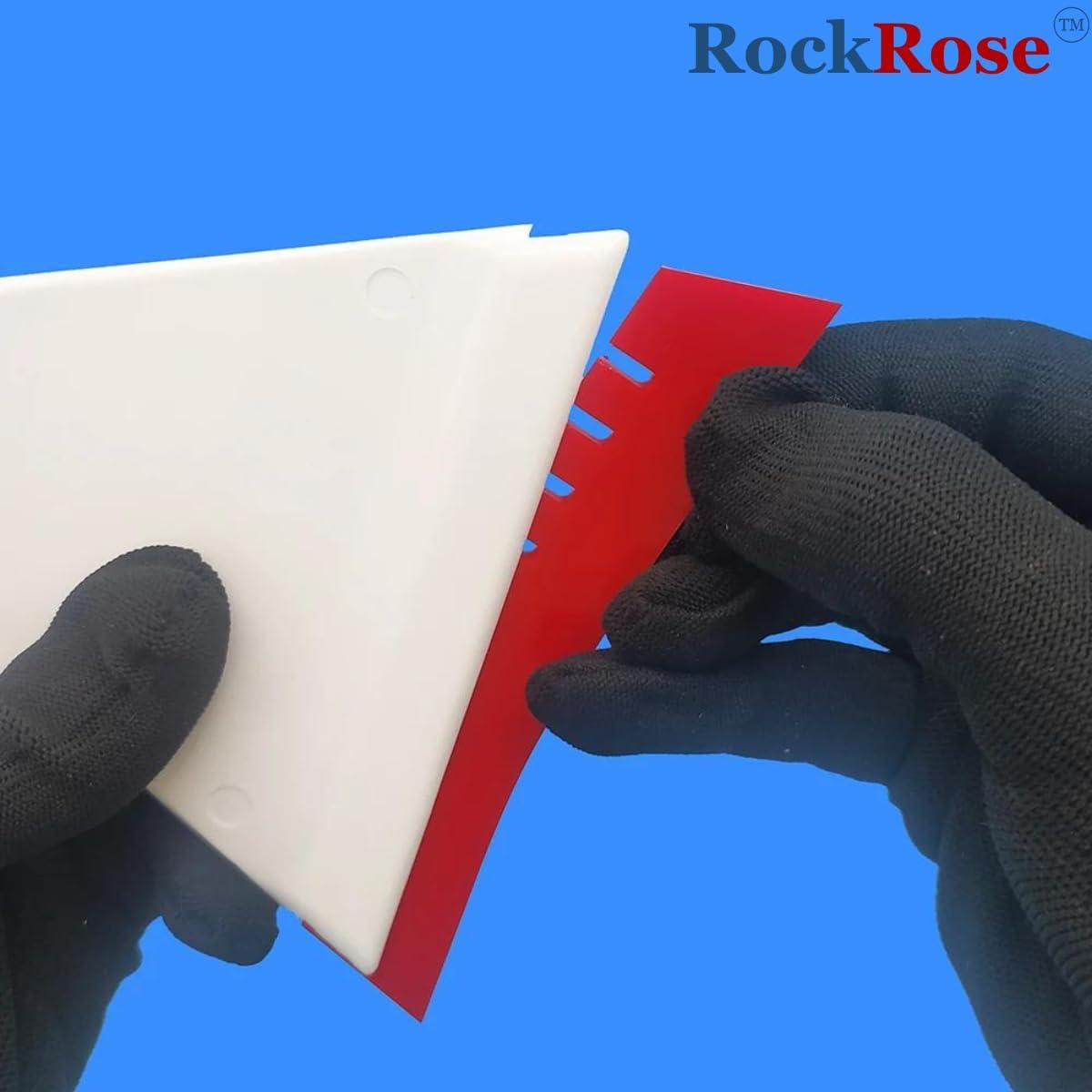 image94quot x 5quot Red Bevel Blade Premium Car Wrap Window Film ampamp Tint Installation Kit with NoScratch Rubber Squeegee  Versatile Snow Shovel ampamp Glass Cleaning Tool  Pack 3 Units