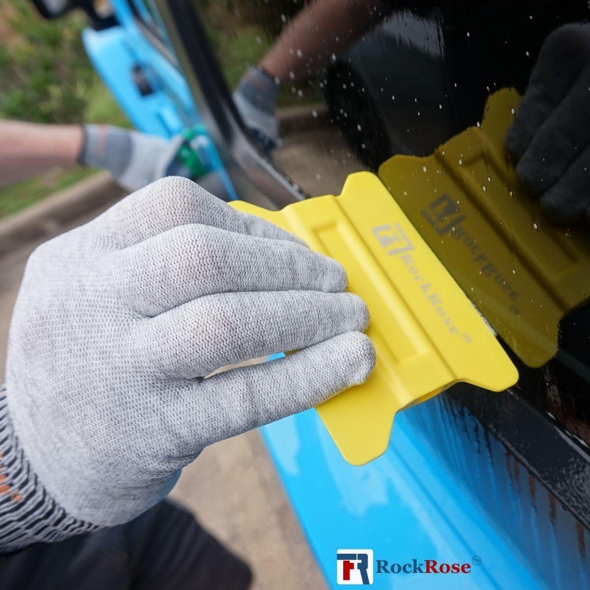 imageLime Speed Wing 4Inch Soft Yellow Card Bubble Remover Squeegee Set for Professional Window Film Tinting and Installation  Pack 4 UnitsYellow