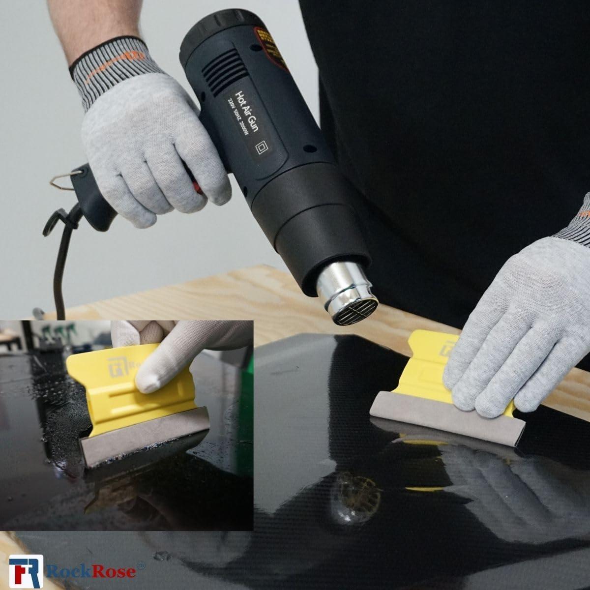 imagePink Wing Squeegee with Felt Edge  Professional Window Tinting Tool for Auto Vinyl Wrapping Glass Cleaning Detailing and Household Applications Pack 3 Units PinkYellow