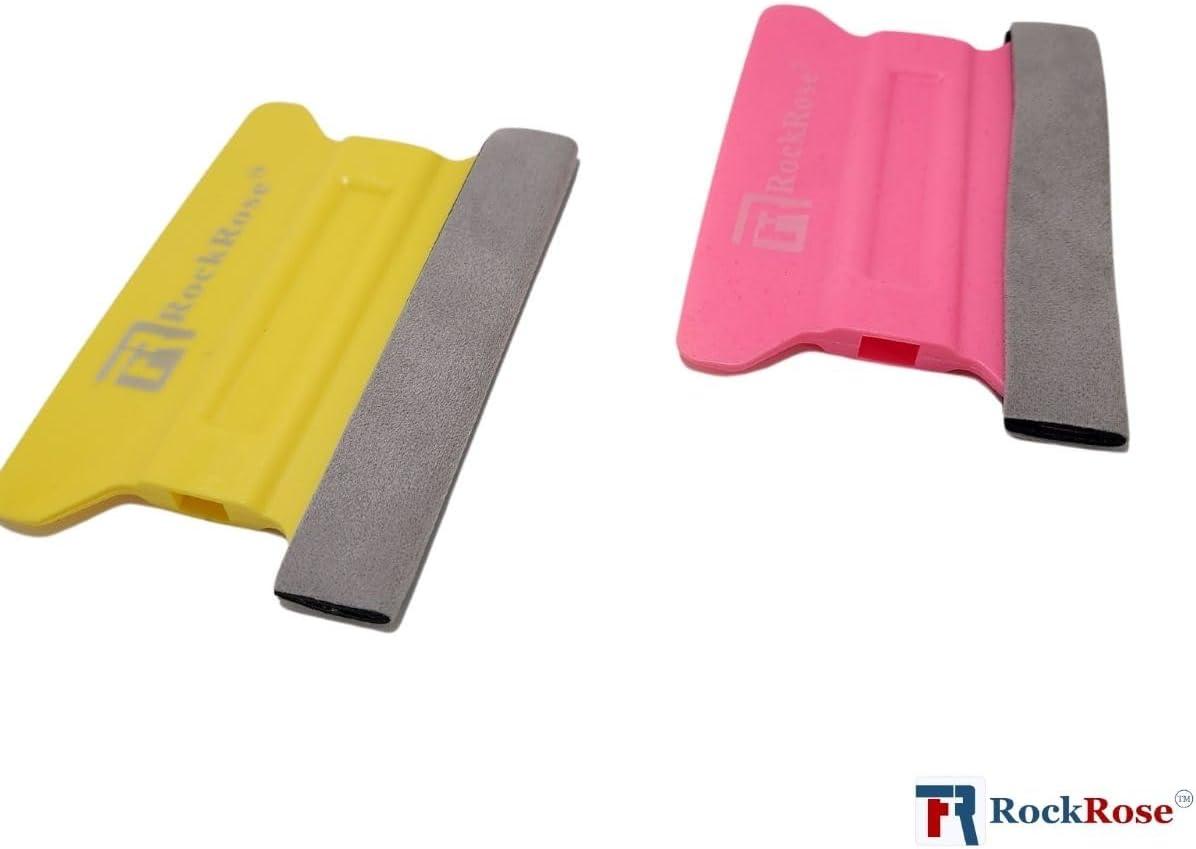 imagePink Wing Squeegee with Felt Edge  Professional Window Tinting Tool for Auto Vinyl Wrapping Glass Cleaning Detailing and Household Applications Pack 3 Units PinkYellow