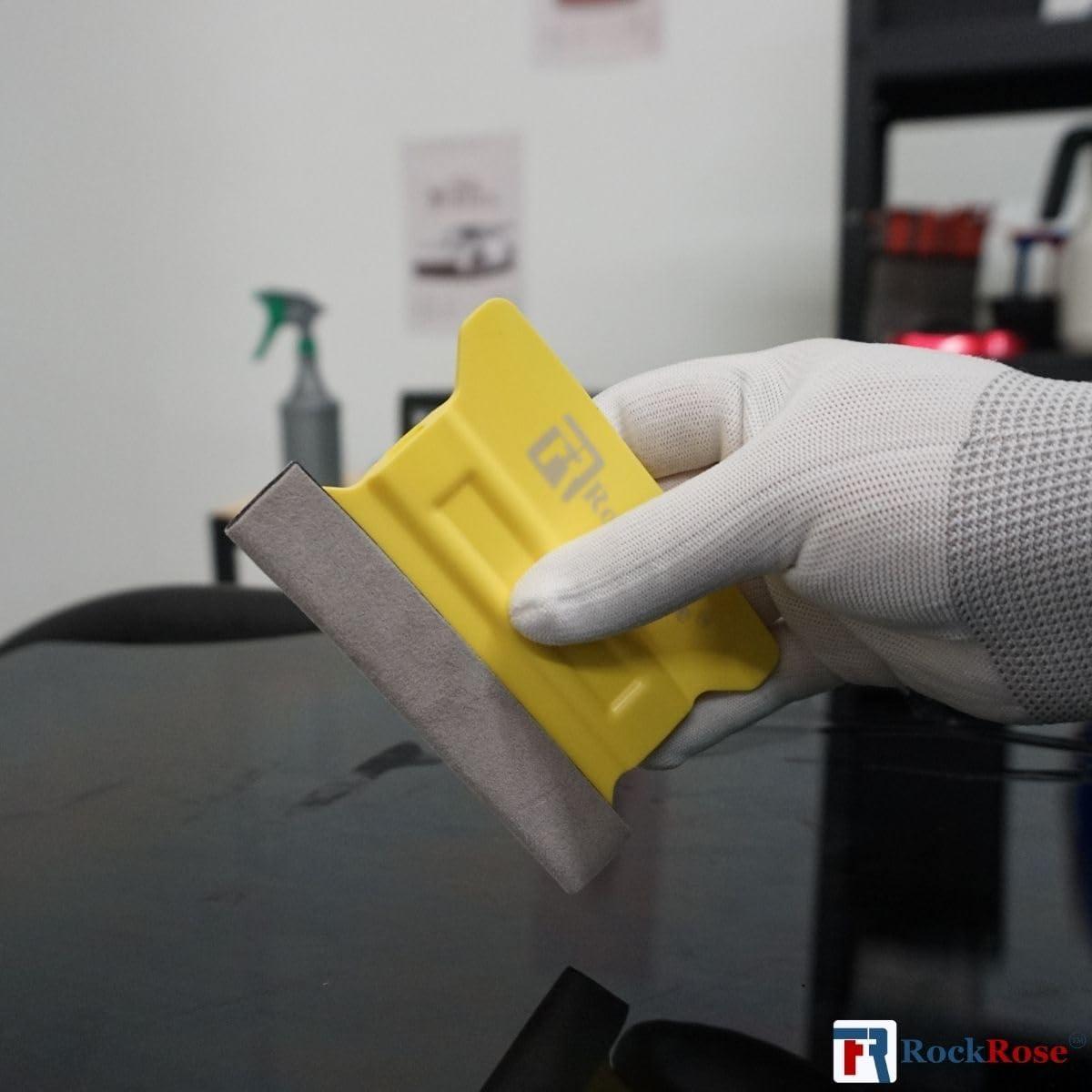 imagePink Wing Squeegee with Felt Edge  Professional Window Tinting Tool for Auto Vinyl Wrapping Glass Cleaning Detailing and Household Applications Pack 3 Units PinkYellow