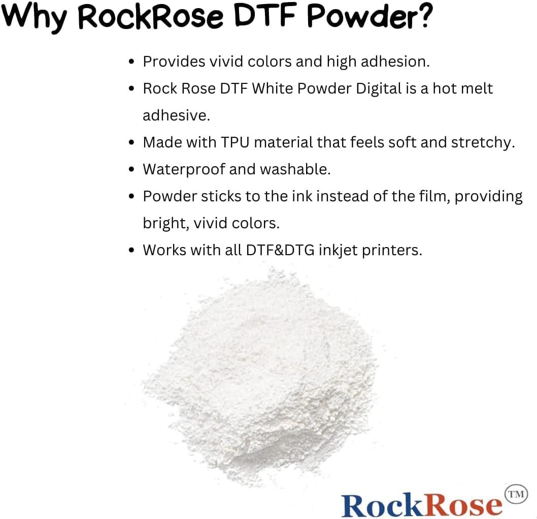 imageRock Rose DTF White Powder Digital Hot Melt Adhesive  Provides Bright Vivid Color Durable Water Proof and Washable 2KG2kg