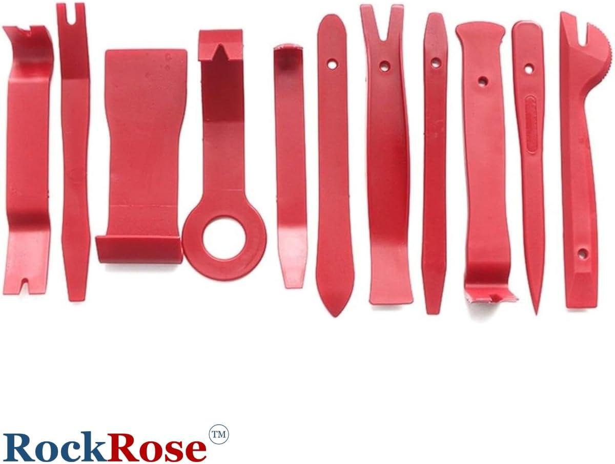 imageRockRose 11Piece Car Panel Removal Kit Premium Auto Radio Audio Repair Set with Door Dash Trim Pry Clip Stereo Installer Tool  Expert Craftsmanship