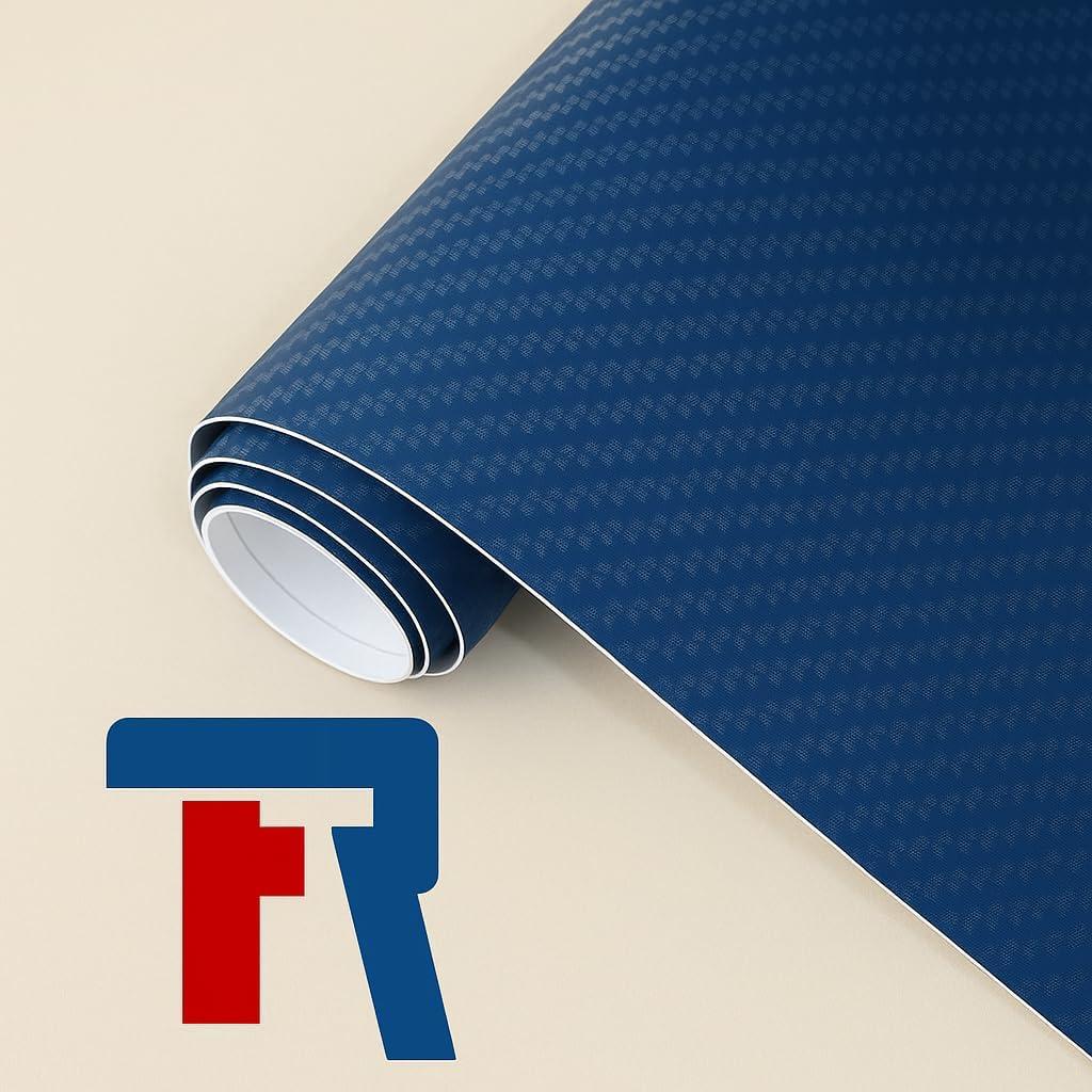 imageRockRose 3D Matte 3D Black Carbon Fiber Vinyl Wrap AntiWrinkle Air Release Automotive Bubble Wrap Self Adhesive Car Vinyl Sticker DIY Decals 1FT x 10FTNavy Blue