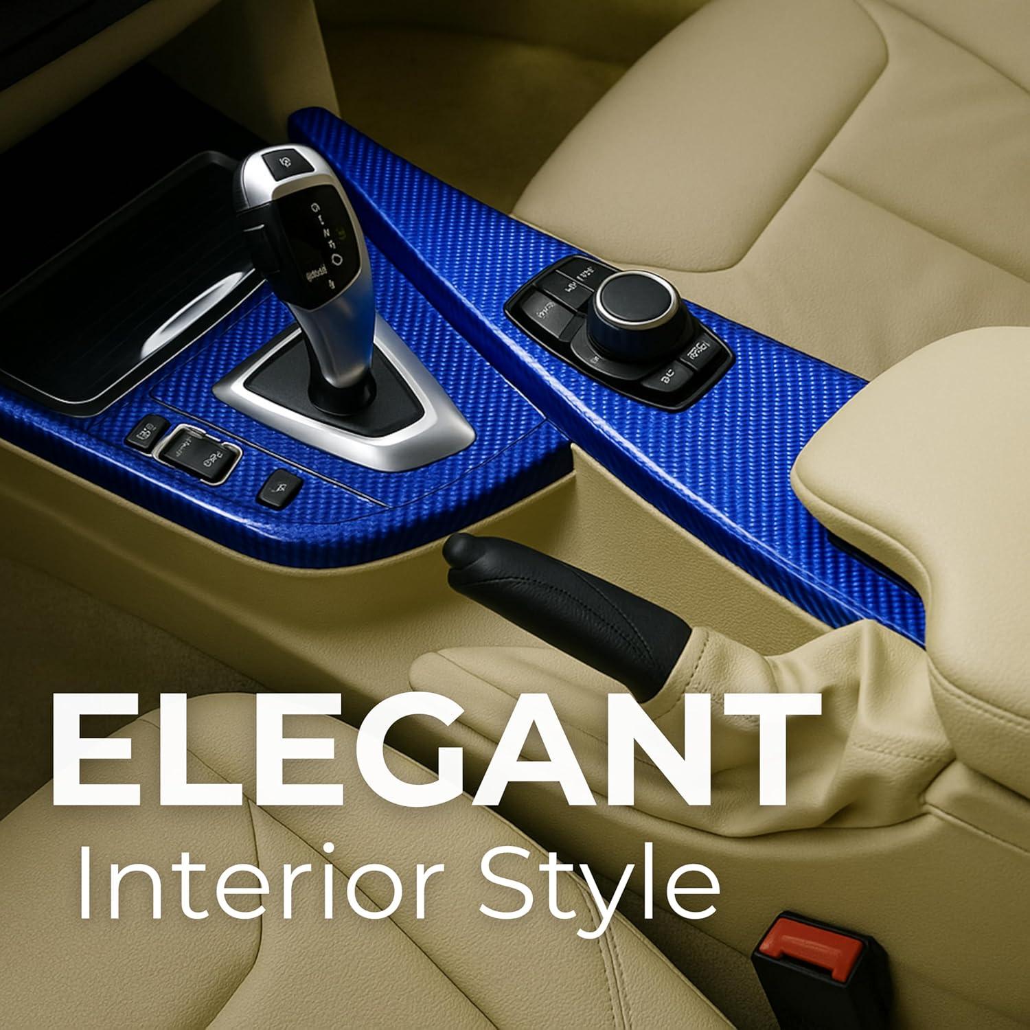 imageRockRose 7D High Gloss 7D Silver Carbon Fiber Vinyl Wrap AntiWrinkle Air Release Automotive Bubble Wrap Self Adhesive Car Vinyl Sticker DIY Decals 1FT x 10FT7D Blue