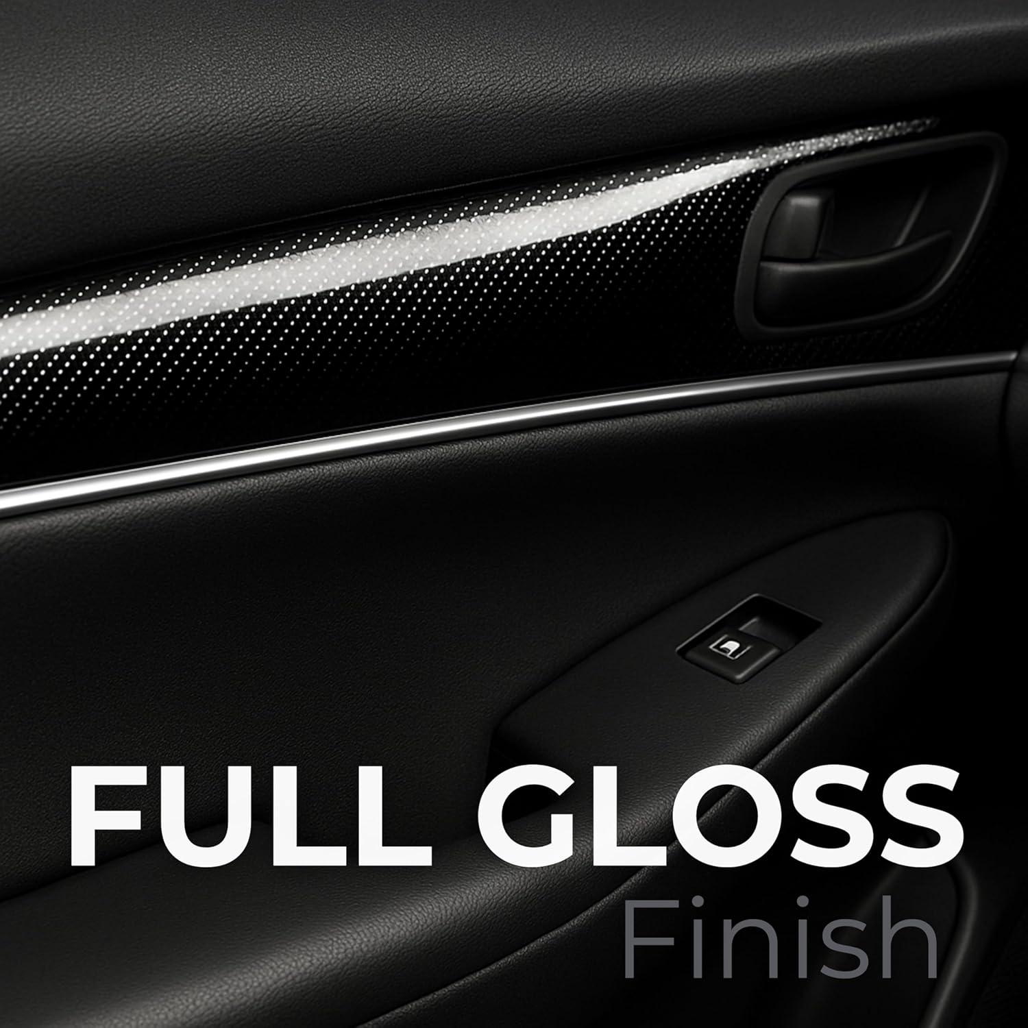 imageRockRose 7D High Gloss 7D Silver Carbon Fiber Vinyl Wrap AntiWrinkle Air Release Automotive Bubble Wrap Self Adhesive Car Vinyl Sticker DIY Decals 1FT x 10FT7D Black