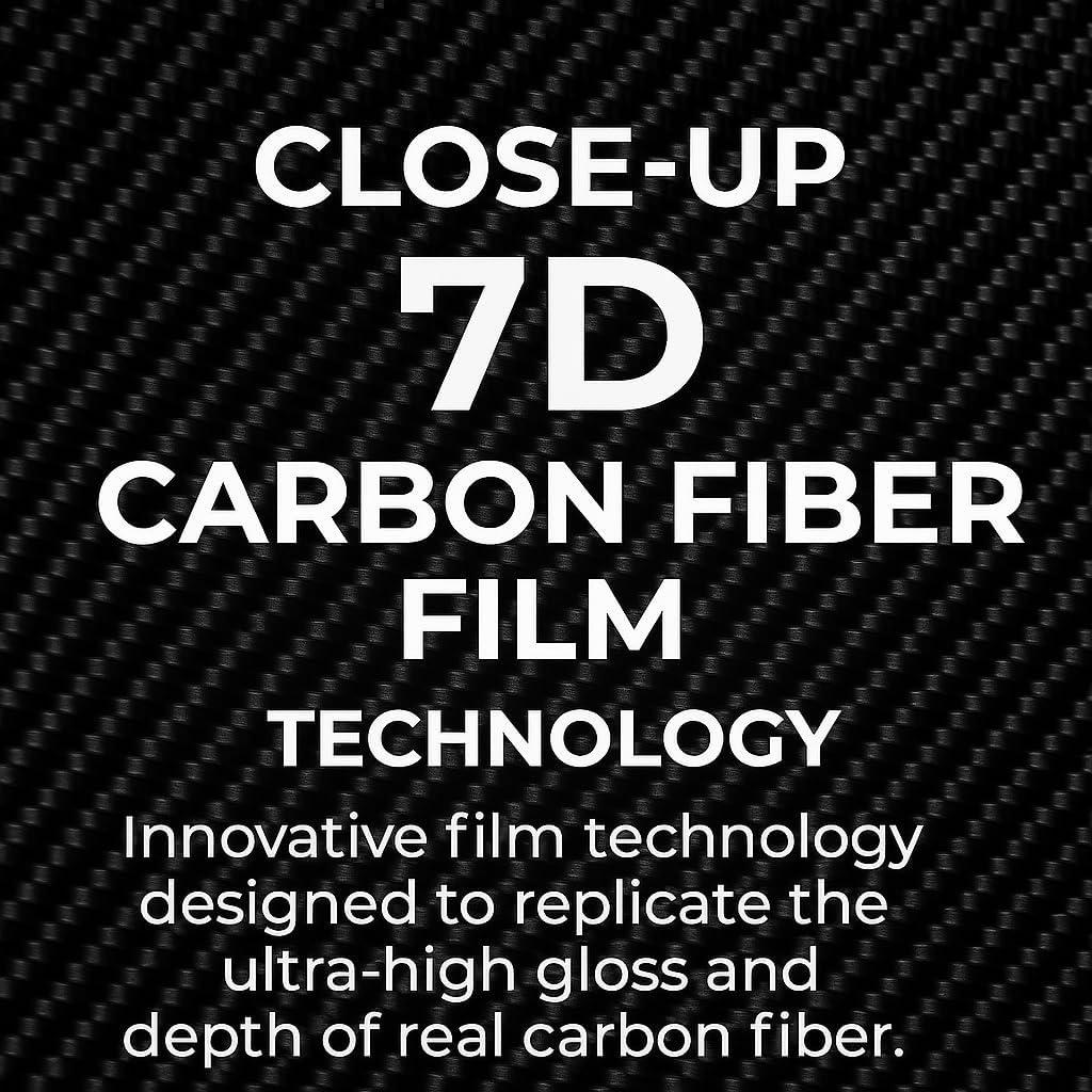 imageRockRose 7D High Gloss 7D Silver Carbon Fiber Vinyl Wrap AntiWrinkle Air Release Automotive Bubble Wrap Self Adhesive Car Vinyl Sticker DIY Decals 1FT x 10FT7D Black