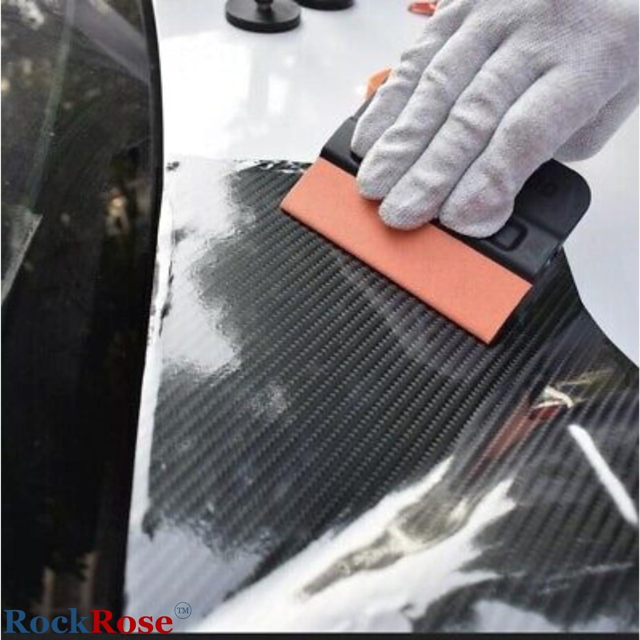 imageRockRose Black Bondo Squeegee w Felt  4 Inch Precision Window Tinting Tool for Auto Glass Vinyl Wraps and Paint Applications  3 Units Pack Black w FeltBlack w Felt