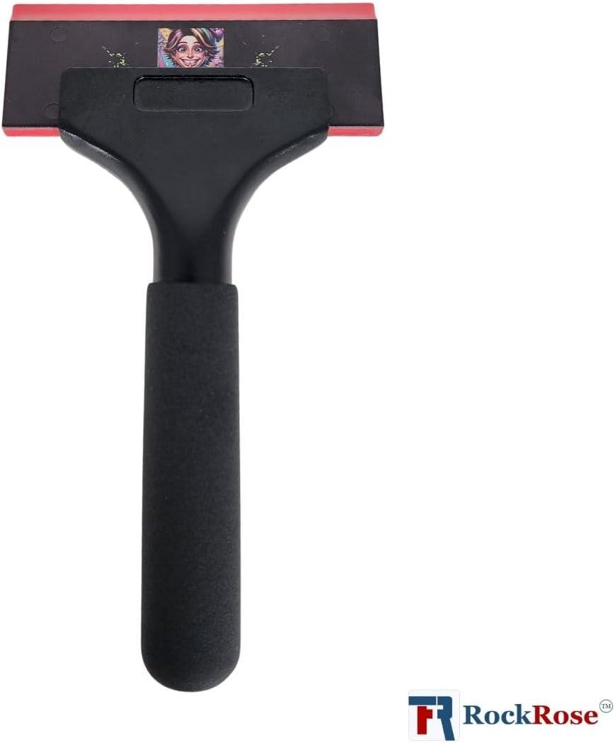 imageRockRose Blonde Crush Blue Bevel Blade Replacement Squeegee  5quot Rectangular Premium Quality Precision Cleaning Tool for Windows Glass and Surfaces  Durable Construction Blue CroppedRed