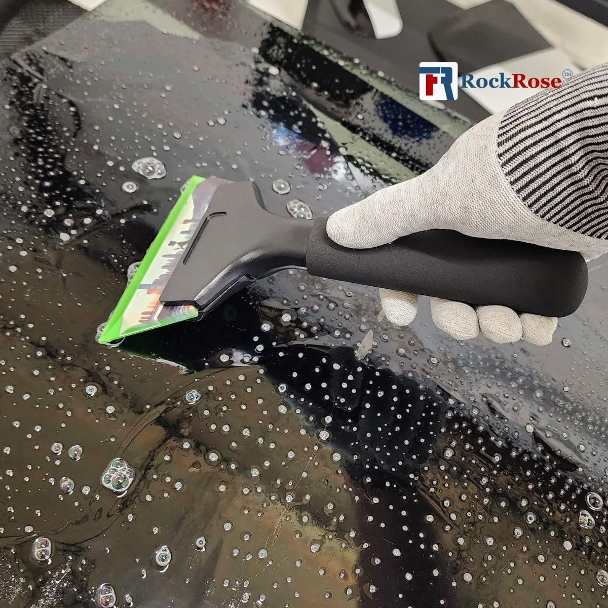 imageRockRose Blonde Crush Blue Bevel Blade Replacement Squeegee  5quot Rectangular Premium Quality Precision Cleaning Tool for Windows Glass and Surfaces  Durable Construction Blue CroppedGreen