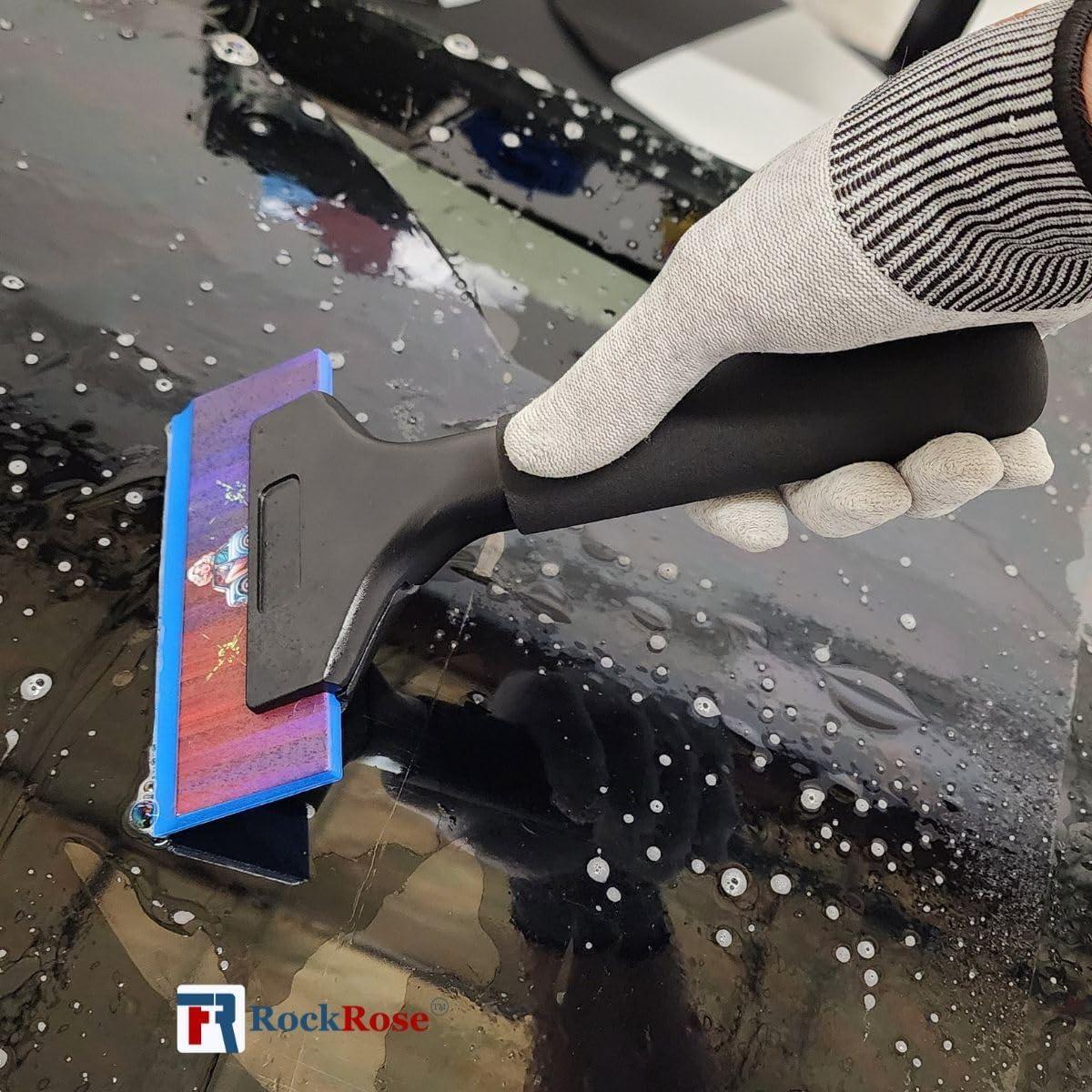 imageRockRose Blonde Crush Blue Bevel Blade Replacement Squeegee  5quot Rectangular Premium Quality Precision Cleaning Tool for Windows Glass and Surfaces  Durable Construction Blue CroppedBlue