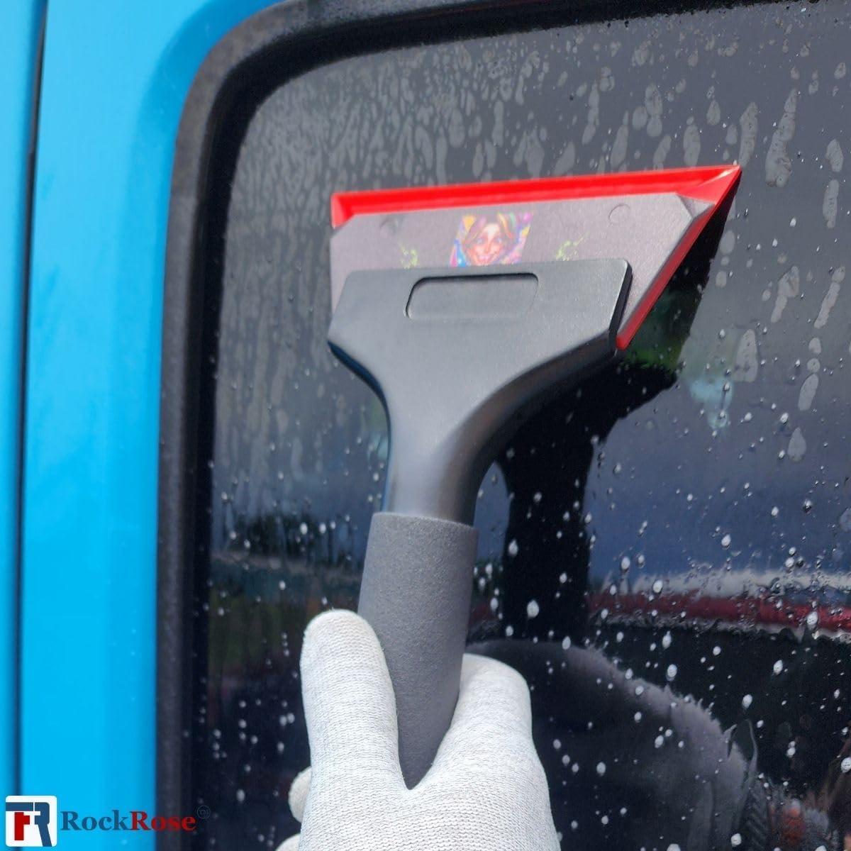 imageRockRose Blonde Crush Blue Bevel Blade Replacement Squeegee  5quot Rectangular Premium Quality Precision Cleaning Tool for Windows Glass and Surfaces  Durable Construction Blue CroppedRed