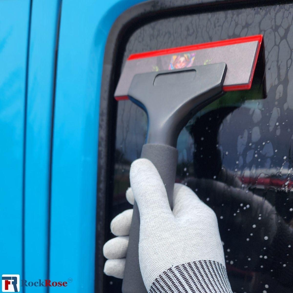 imageRockRose Blonde Crush Blue Bevel Blade Replacement Squeegee  5quot Rectangular Premium Quality Precision Cleaning Tool for Windows Glass and Surfaces  Durable Construction Blue CroppedRed