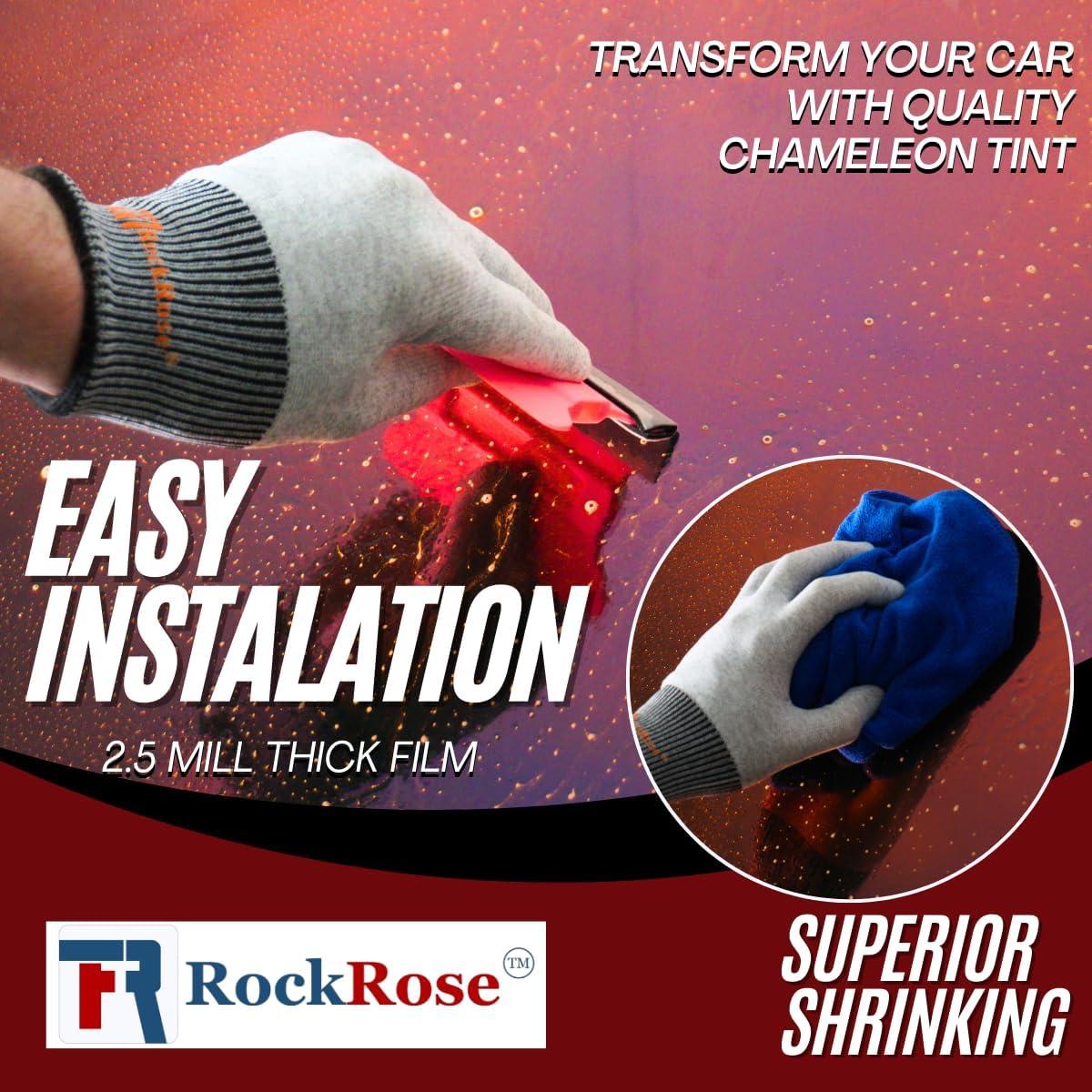 imageRockRose Citrus Shift Chameleon Window Film Expertly Engineered Dynamic ColorShifting Protection for Enhanced Visibility and Style Citrus Shift 40 in x 100 FTLava Glow