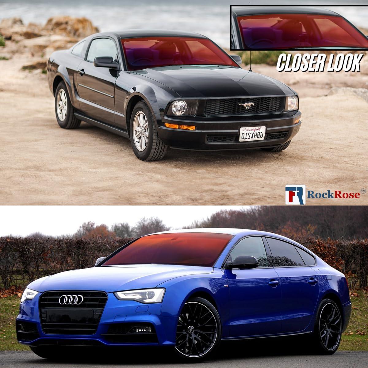 imageRockRose Citrus Shift Chameleon Window Film Expertly Engineered Dynamic ColorShifting Protection for Enhanced Visibility and Style Citrus Shift 40 in x 100 FTLava Glow