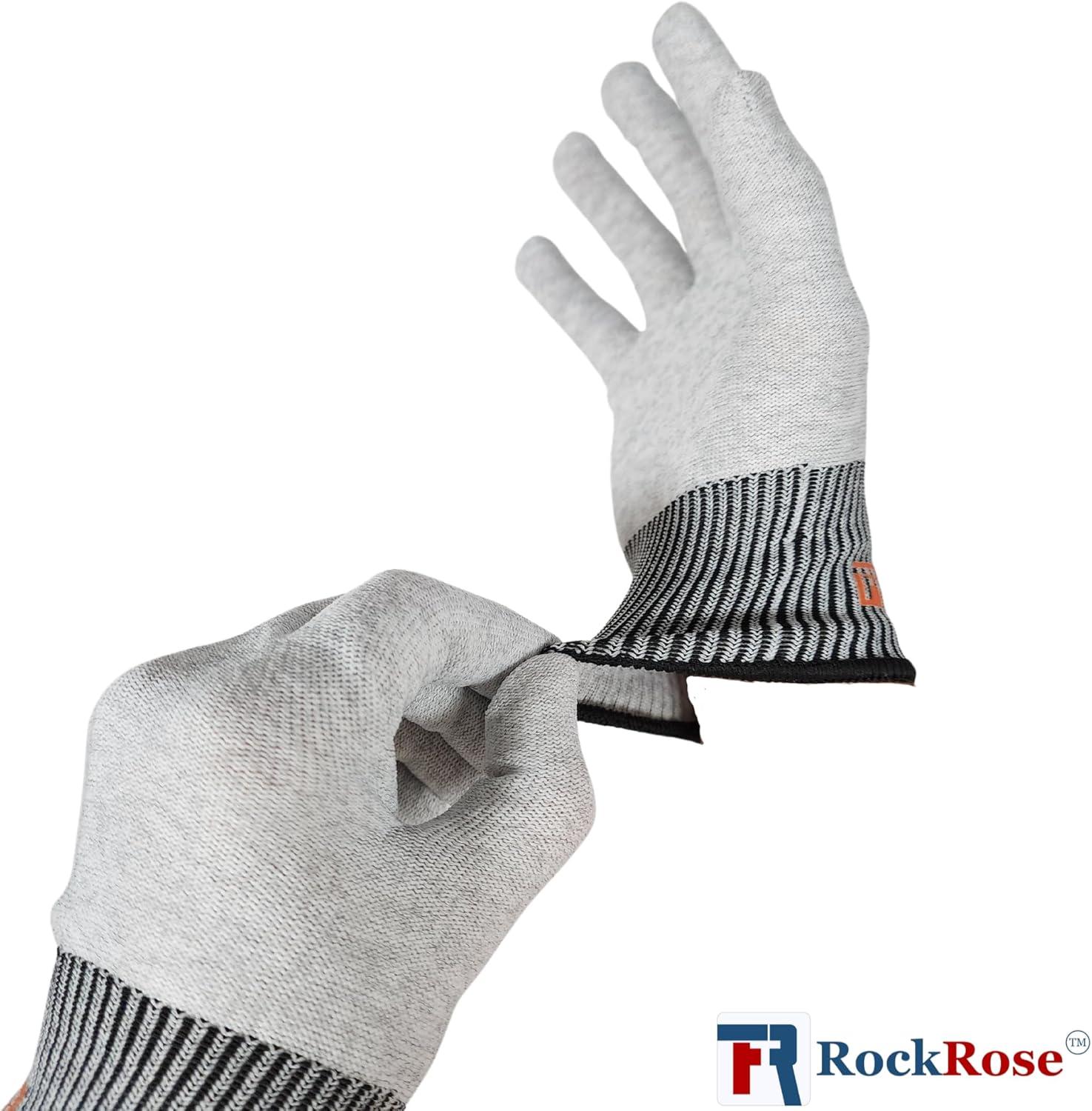 imageRockRose Grey Vinyl Wrap Gloves Professional Carbon Fiber AntiStatic Tint Gloves DustFree Wrap Glove for Wrapping Vinyl4