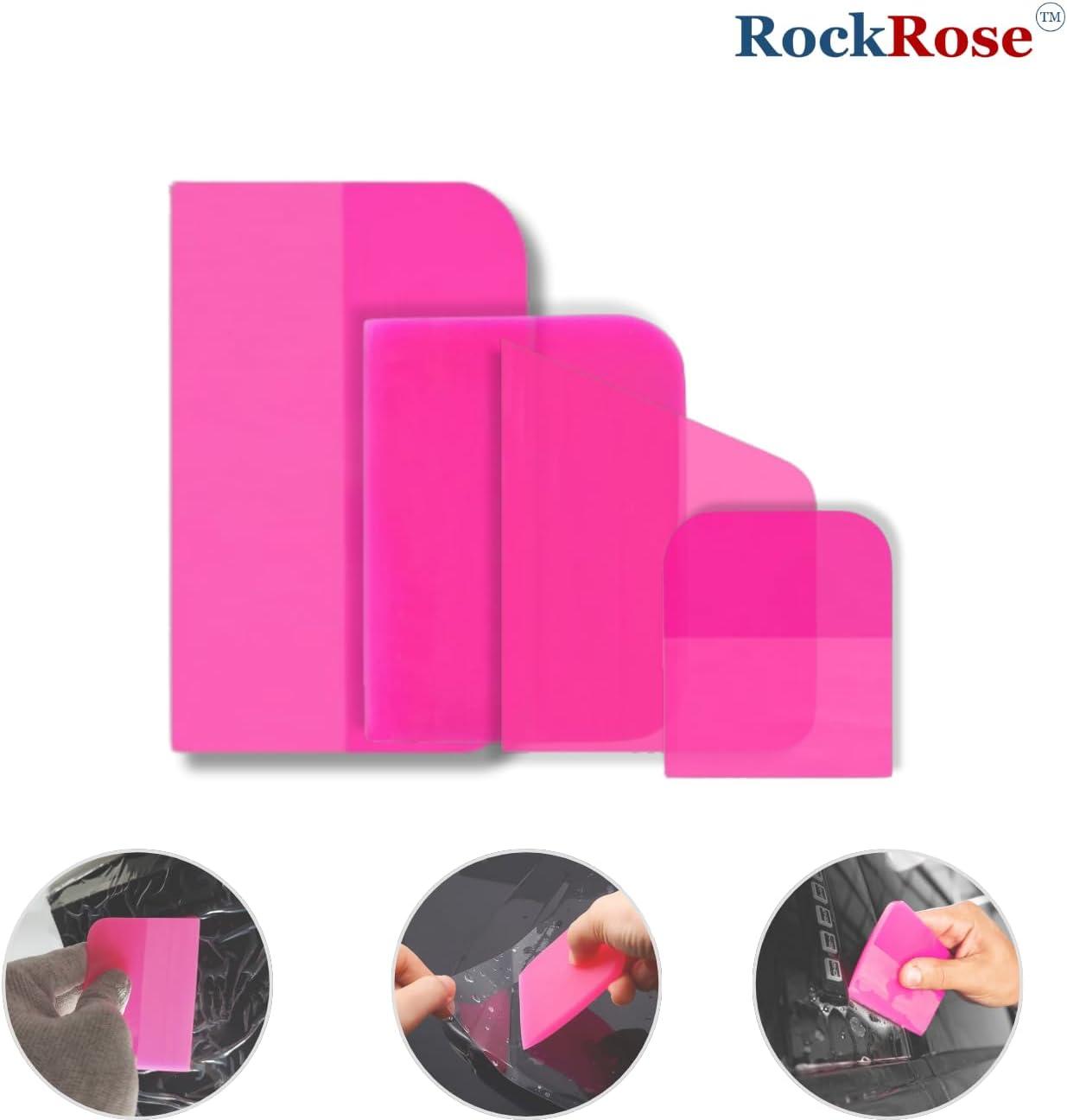 imageRockRose Pink PPF Squeegee Angled  25 x 3 inches  Film Application Tool for BubbleFree Professional Finishes  Compact and Efficient Vinyl Wrapping Squeegee 2 Units 25 x 3 Inches4 PCs KIT