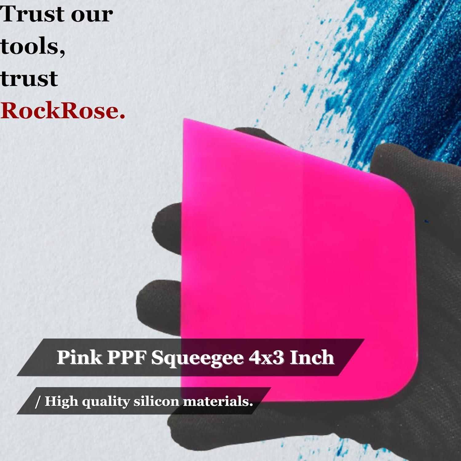 imageRockRose Pink PPF Squeegee Angled  25 x 3 inches  Film Application Tool for BubbleFree Professional Finishes  Compact and Efficient Vinyl Wrapping Squeegee 2 Units 25 x 3 InchesAngled 4 x 3 Inches
