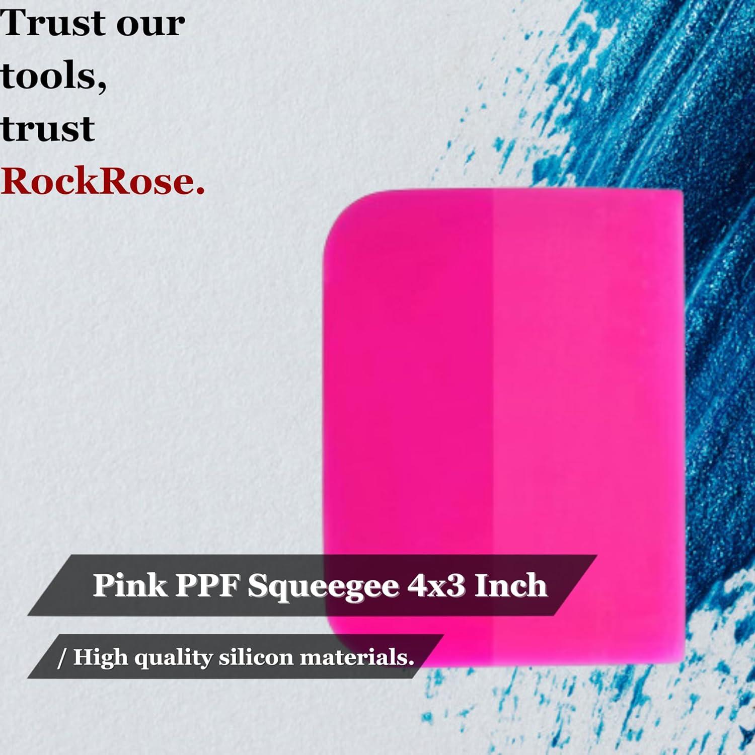 imageRockRose Pink PPF Squeegee Angled  25 x 3 inches  Film Application Tool for BubbleFree Professional Finishes  Compact and Efficient Vinyl Wrapping Squeegee 2 Units 25 x 3 Inches4 x 3