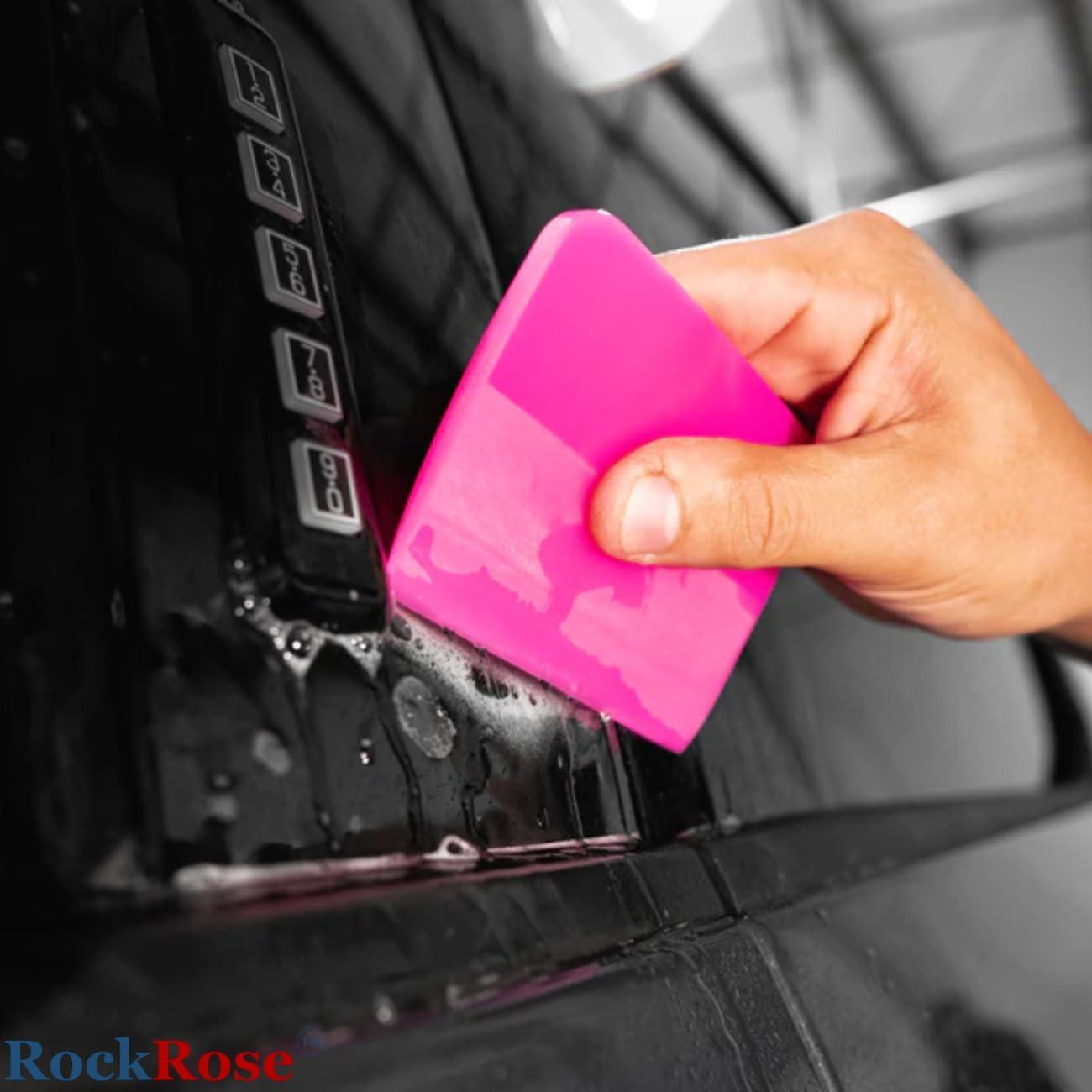 imageRockRose Pink PPF Squeegee Angled  25 x 3 inches  Film Application Tool for BubbleFree Professional Finishes  Compact and Efficient Vinyl Wrapping Squeegee 2 Units 25 x 3 Inches4 PCs KIT
