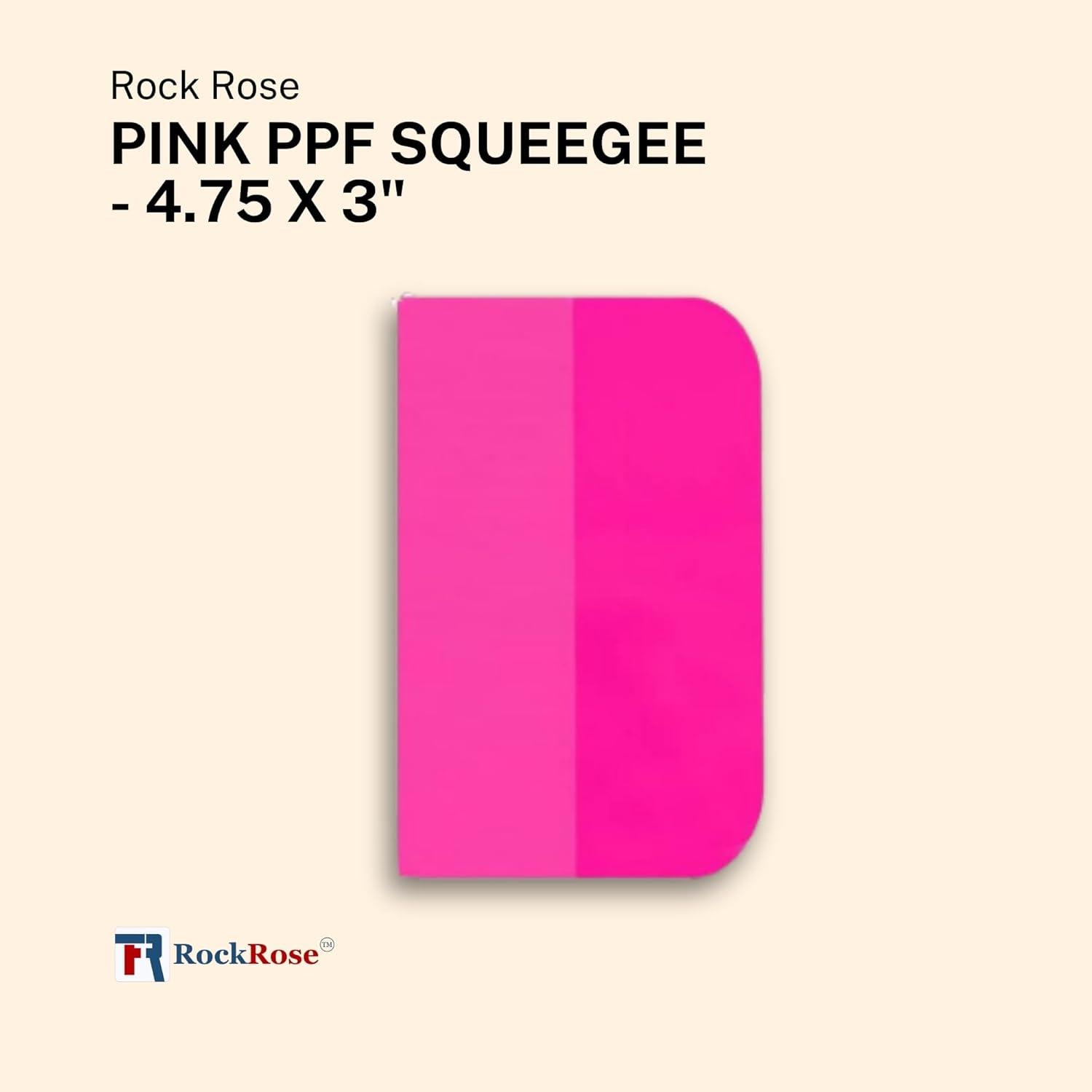 imageRockRose Pink PPF Squeegee Angled  4 x 3 inches  Film Application Tool for BubbleFree Professional Finishes  Compact and Efficient Vinyl Wrapping Squeegee 2 Units