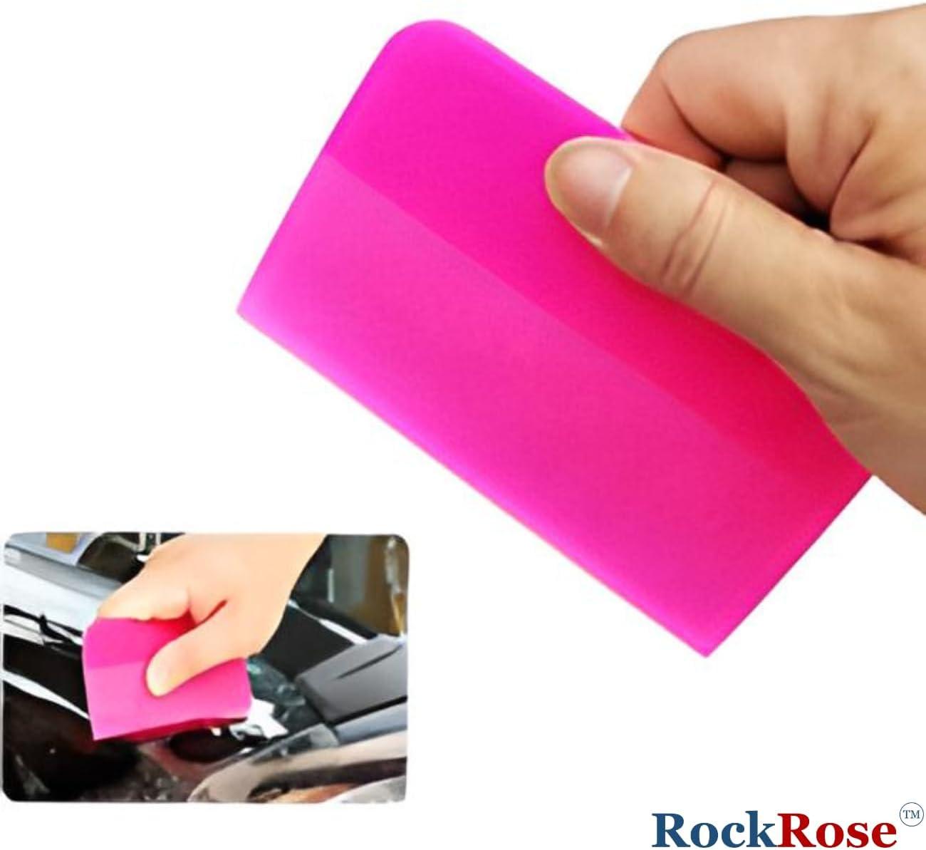 imageRockRose Pink PPF Squeegee Angled  4 x 3 inches  Film Application Tool for BubbleFree Professional Finishes  Compact and Efficient Vinyl Wrapping Squeegee 2 Units