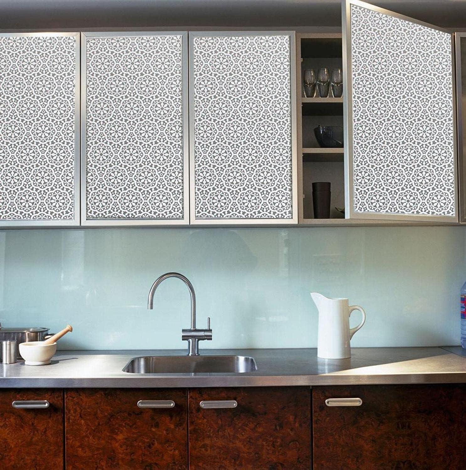 imageRockRose Privacy Window Film Prism 3D Decorative Stained Glass Vinyl Static Cling NonAdhesive Window Decals for Home or Office 236quot x 787quotFloral