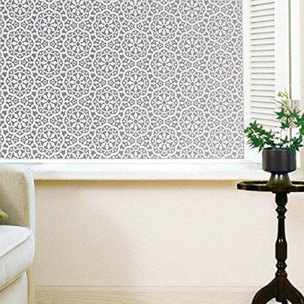 imageRockRose Privacy Window Film Prism 3D Decorative Stained Glass Vinyl Static Cling NonAdhesive Window Decals for Home or Office 236quot x 787quotFloral