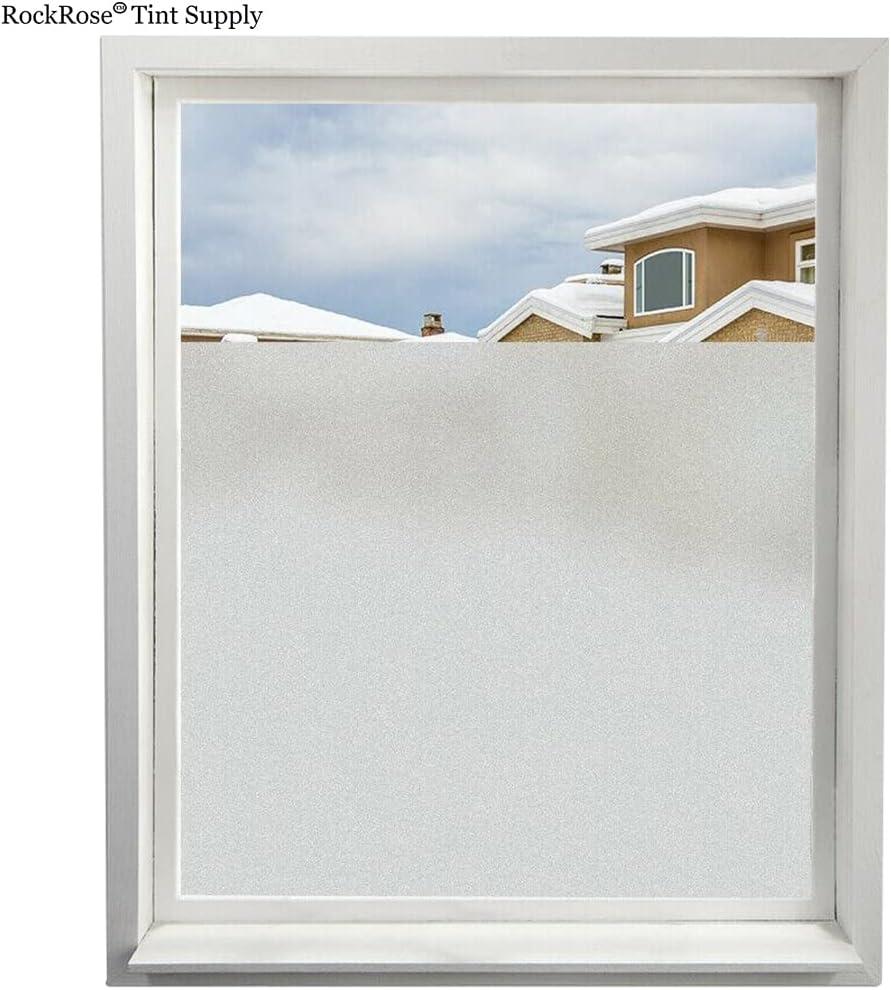 imageRockRose Privacy Window Film Prism 3D Decorative Stained Glass Vinyl Static Cling NonAdhesive Window Decals for Home or Office 236quot x 787quotFrosted