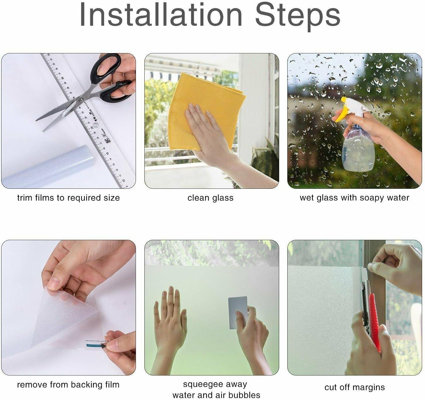 imageRockRose Privacy Window Film Prism 3D Decorative Stained Glass Vinyl Static Cling NonAdhesive Window Decals for Home or Office 236quot x 787quotMatte Frosted