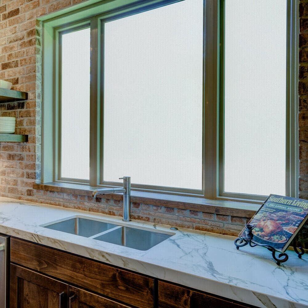 imageRockRose Privacy Window Film Prism 3D Decorative Stained Glass Vinyl Static Cling NonAdhesive Window Decals for Home or Office 236quot x 787quotMatte Frosted