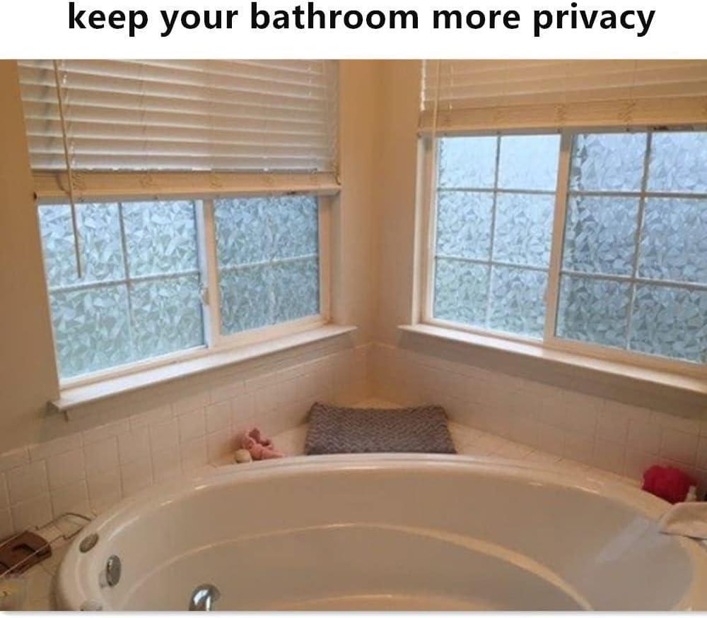 imageRockRose Privacy Window Film Prism 3D Decorative Stained Glass Vinyl Static Cling NonAdhesive Window Decals for Home or Office 236quot x 787quotPrism