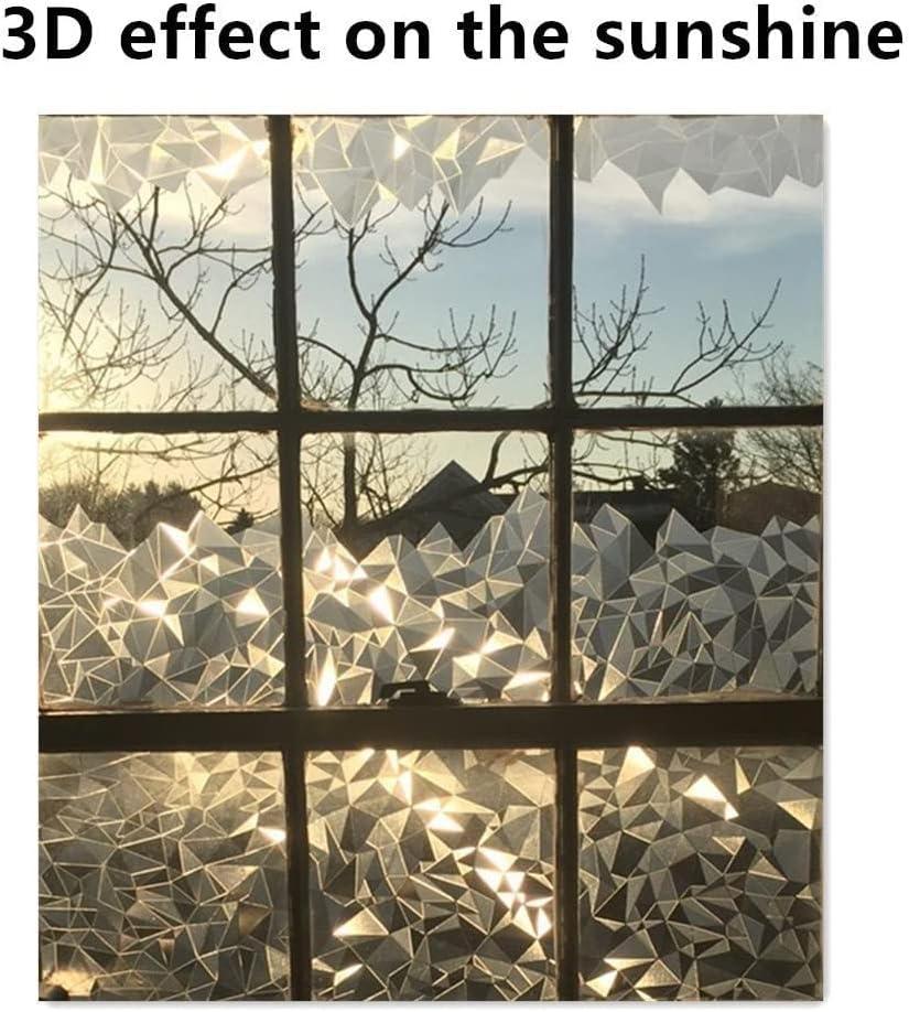 imageRockRose Privacy Window Film Prism 3D Decorative Stained Glass Vinyl Static Cling NonAdhesive Window Decals for Home or Office 236quot x 787quotPrism