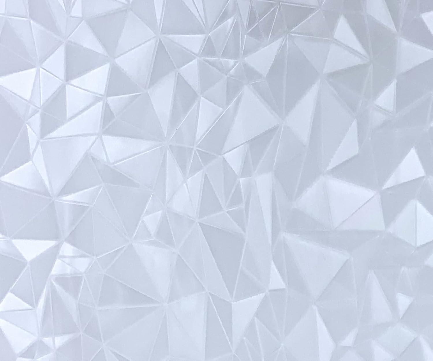 imageRockRose Privacy Window Film Prism 3D Decorative Stained Glass Vinyl Static Cling NonAdhesive Window Decals for Home or Office 236quot x 787quotPrism