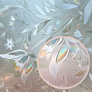 imageRockRose Privacy Window Film Prism 3D Decorative Stained Glass Vinyl Static Cling NonAdhesive Window Decals for Home or Office 236quot x 787quotTulip