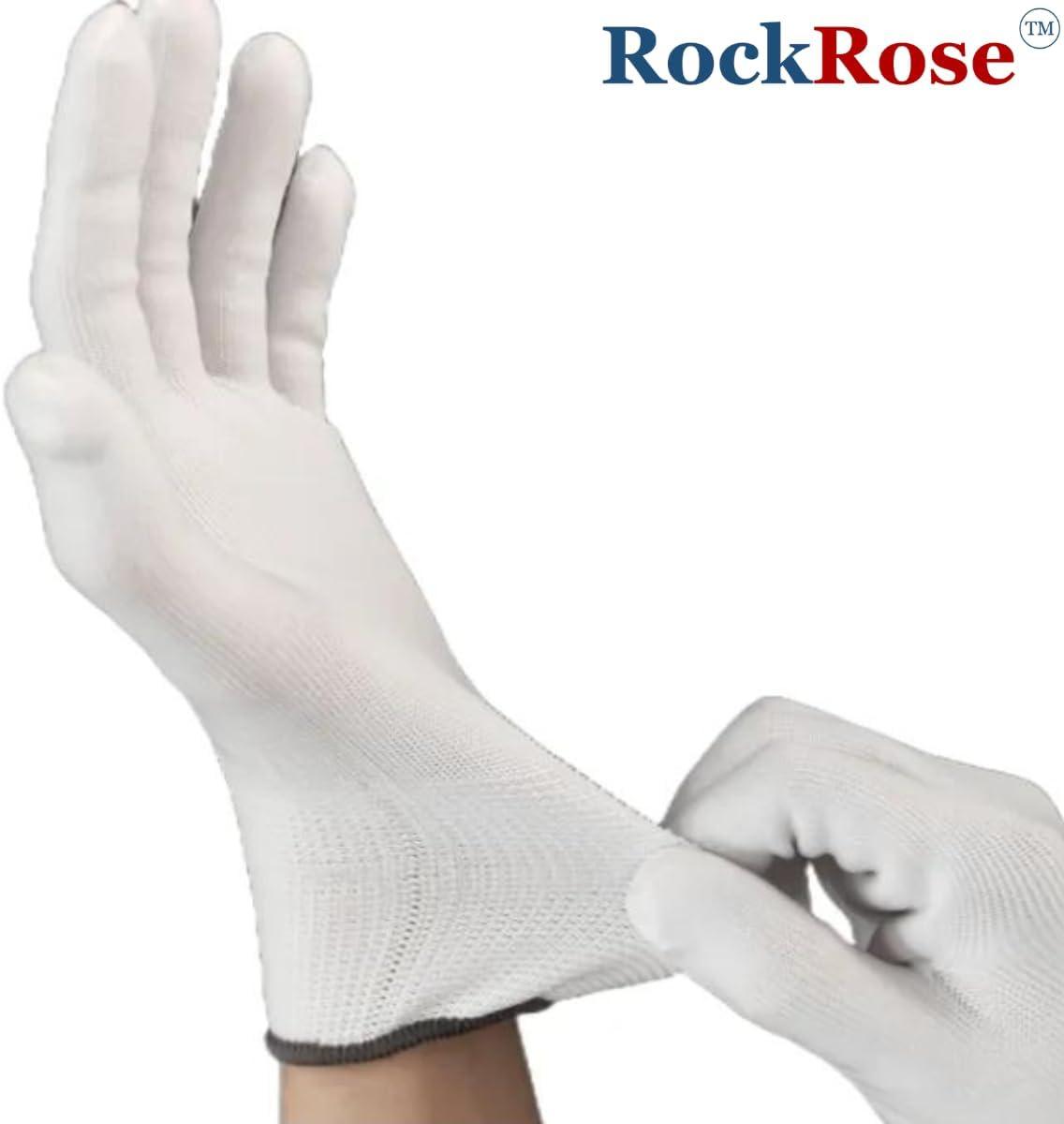 imageRockRose Professional White Polyester Nylon Working Glove for Car Wrapping and Window Tinting Tools