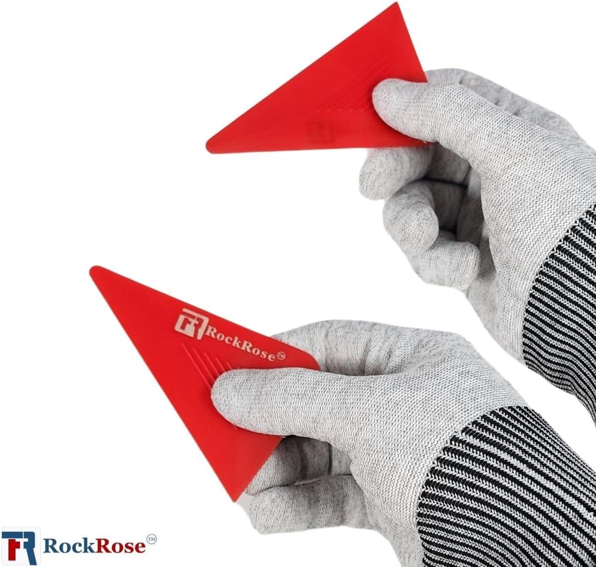 imageRockRose Red Mini Squeegee for Quarter Window  Perfect for Precision Window Film and Car Tint Application  Pack 4 Units