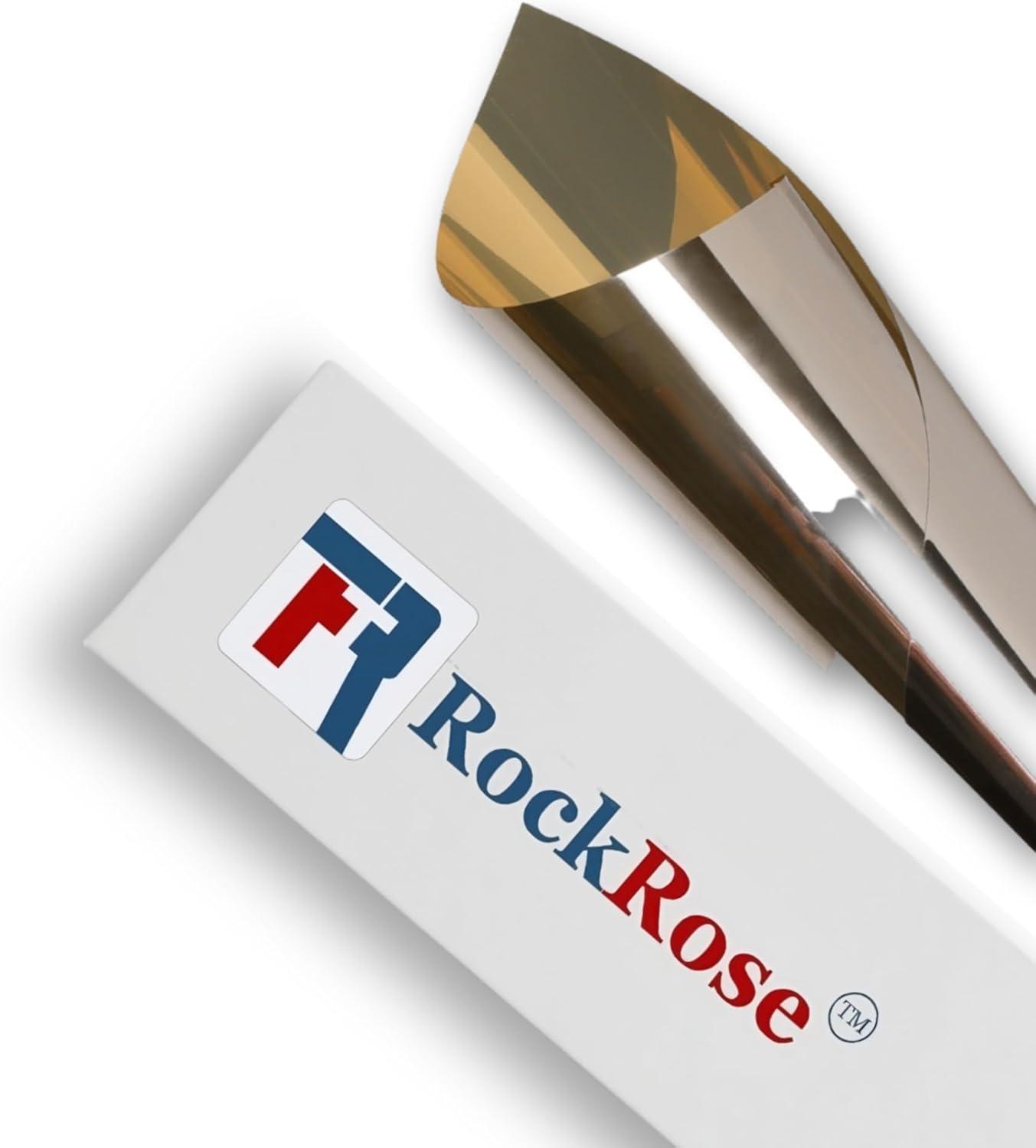 imageRockrose Professional Window Tint for Home  One Way Privacy Window Film for Home Offices Heat Blocker Reflective Adhesive Mirror Tint with 99 UV Block  BlackSilver 24 in x 25FTGoldsilver