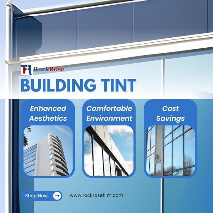 imageRockrose Professional Window Tint for Home  One Way Privacy Window Film for Home Offices Heat Blocker Reflective Adhesive Mirror Tint with 99 UV Block  BlackSilver 24 in x 25FTGreensilver