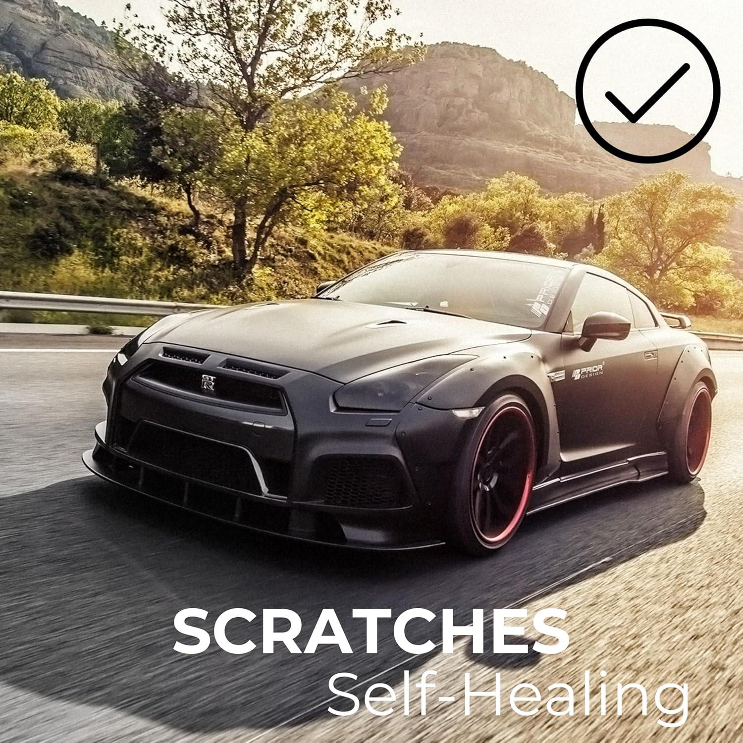 imageRockrose Ultra Gloss TPU Black PPF Film for Car Paint Protection 24 in x 50 FT Selfhealing UV Protection Scratch ampamp Stain Resistant Hydrophobic Wet Installation Strong Adhesive 75 mil ThicknessUltra Gloss  85 mil