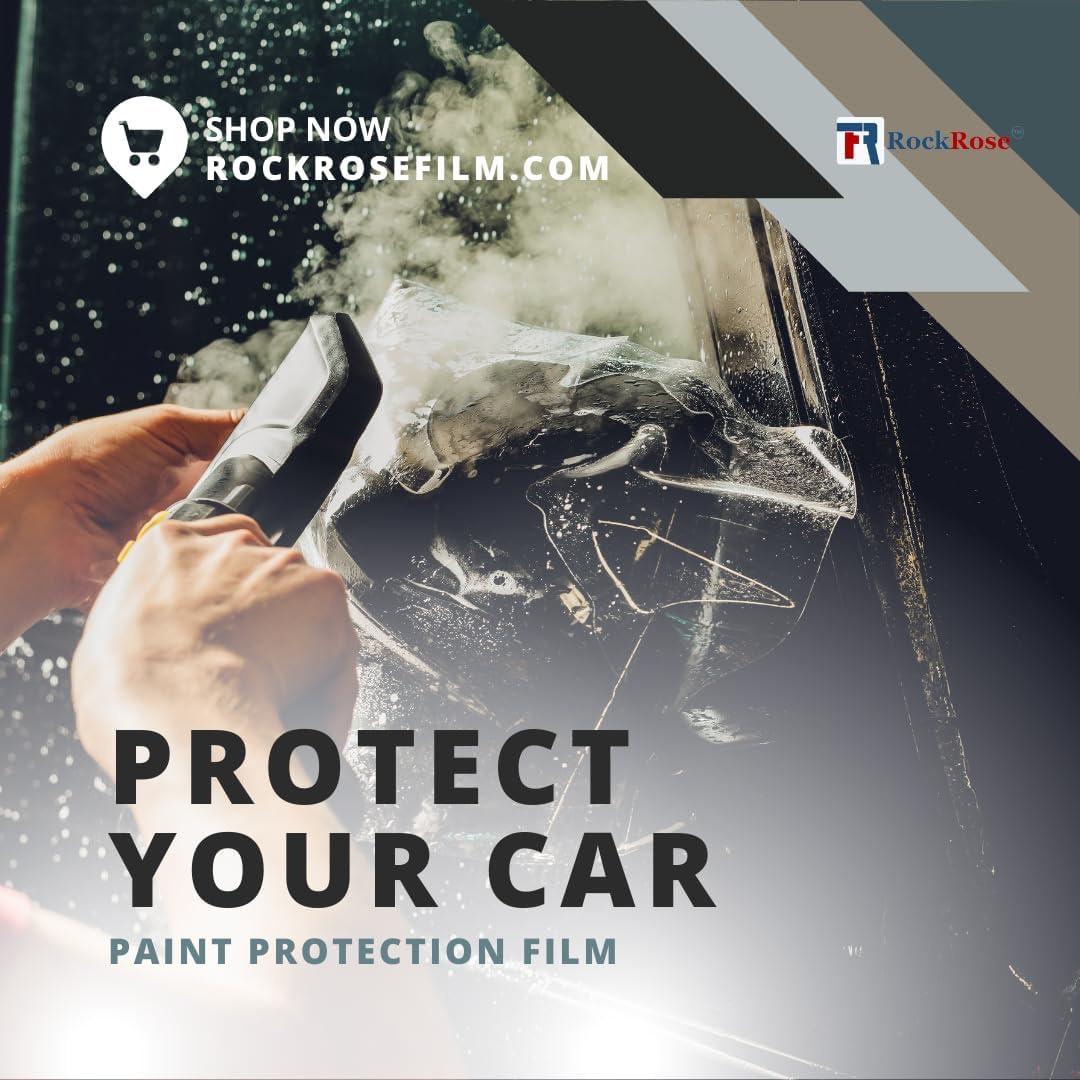 imageRockrose Ultra Gloss TPU Black PPF Film for Car Paint Protection 24 in x 50 FT Selfhealing UV Protection Scratch ampamp Stain Resistant Hydrophobic Wet Installation Strong Adhesive 75 mil ThicknessUltra Matte  75 mil