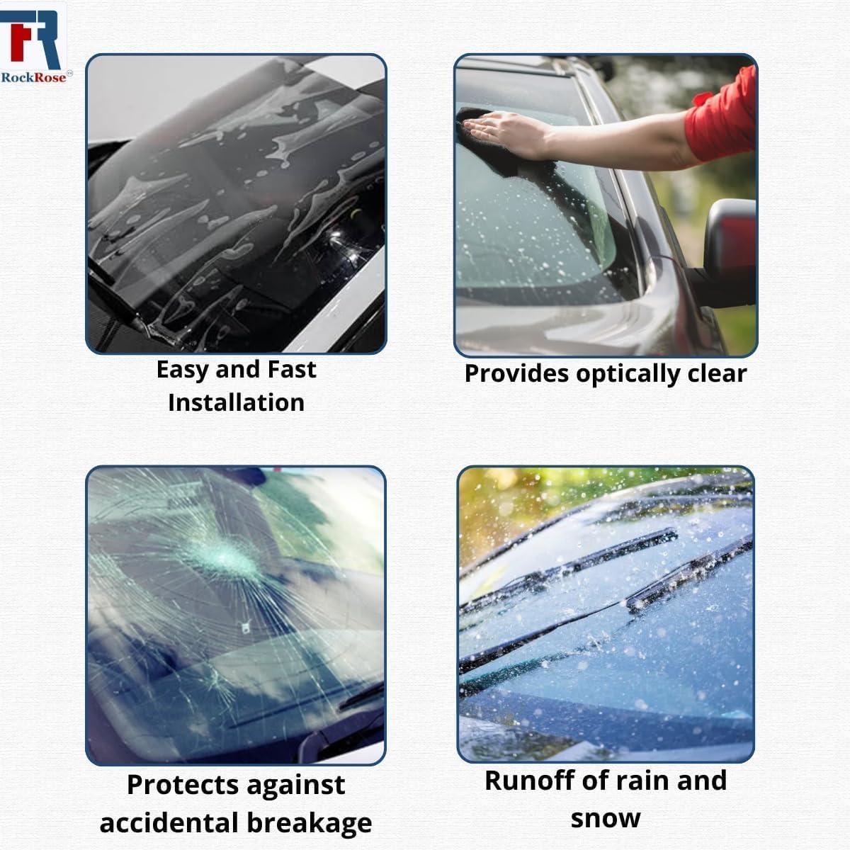 imageRockrose Windshield Protection Film for Cars  ScratchResistant Protective Window Film with 85 VLT  Clear 99 UV Blocking Window Film for Enhanced Visibility in All Weather Conditions  48 in X 5Ft48 IN x 50 FT
