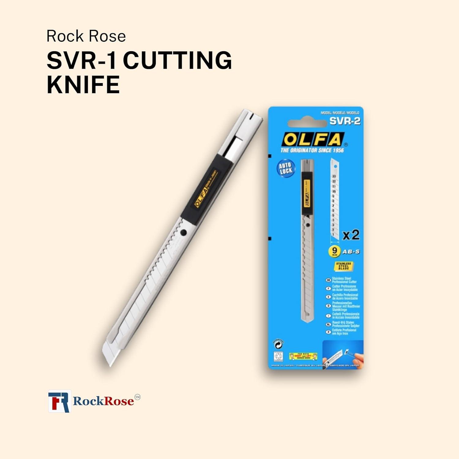 imageSVR1 9mm Stainless Steel Utility Knife  Premium Precision Crafting Tool with Retractable Design and SnapOff Blade  2 Units SVR1 Knife