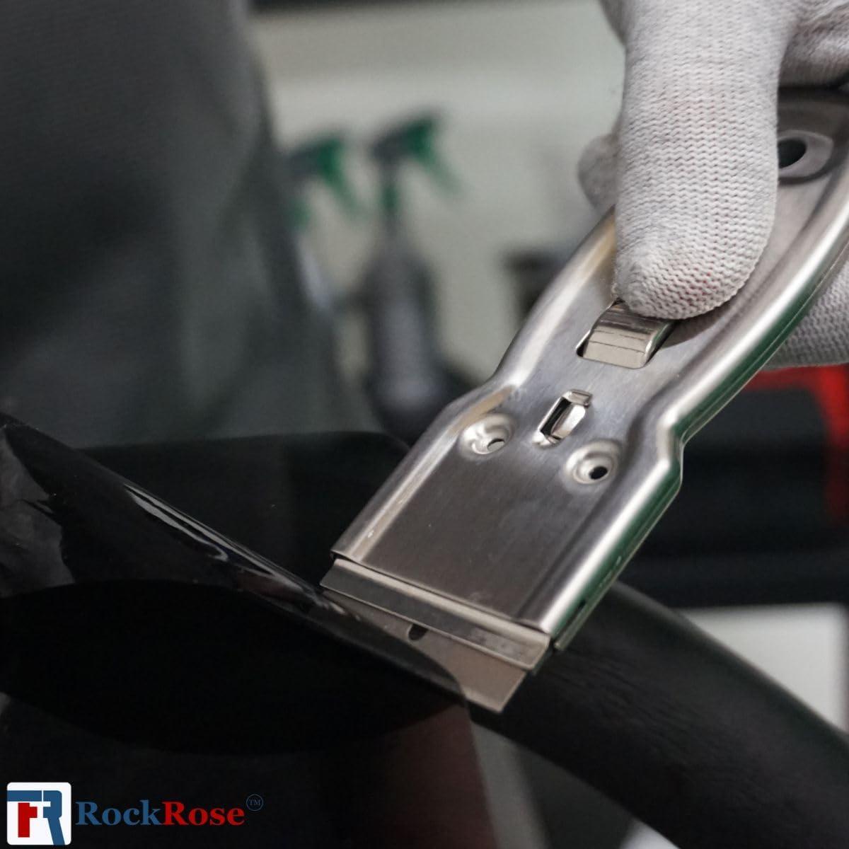 imageSilver Razor Safety Scraper 4quot Length x 158quot Width  MultiPurpose Glass Paint and Sticker Removal Tool with Comfort Grip Handle Pack 3 Units