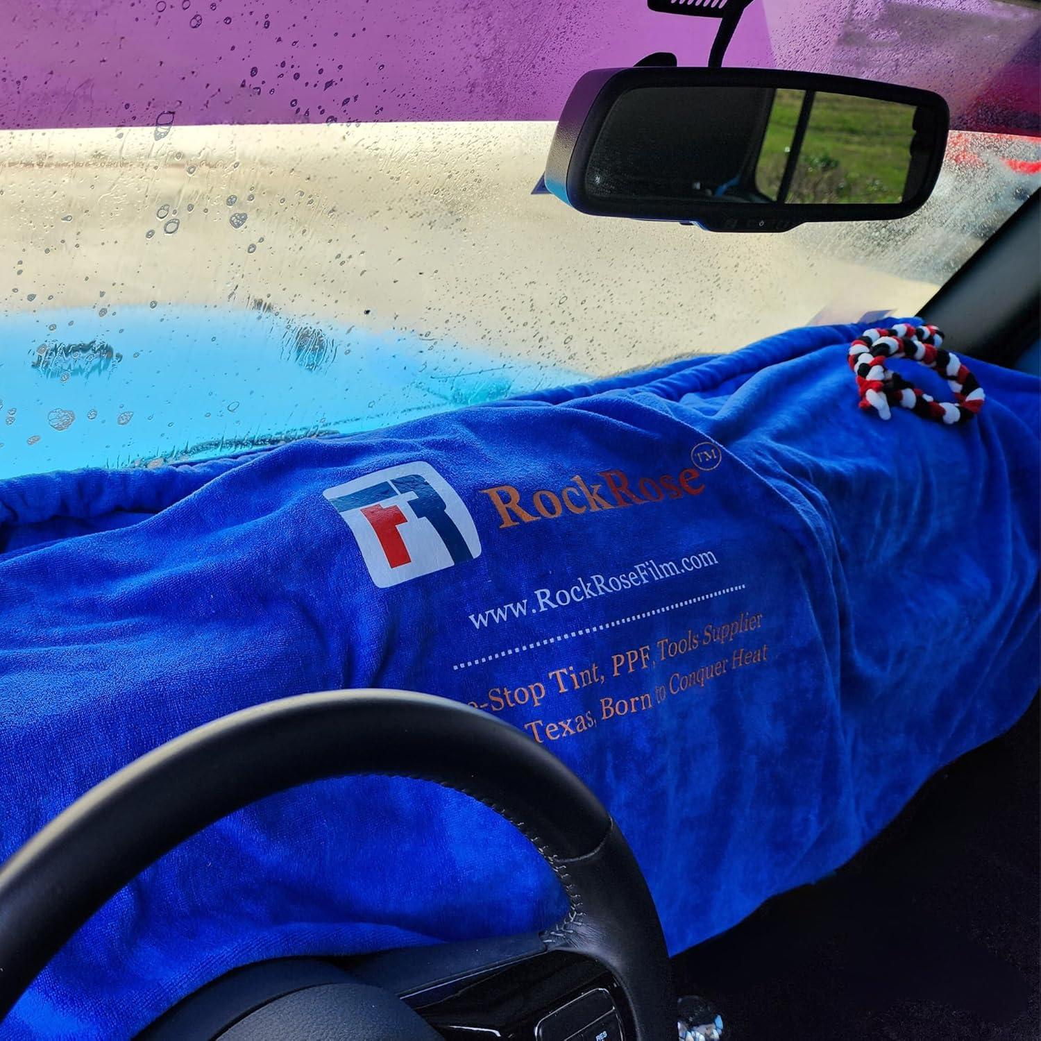 imageWindshield Cleaning Car Blue Dashboard Cover Cloth Microfiber Towel Water Absorption Rope Vinyl Protection Film Install Tool Dashboard CoverDashboard Cover