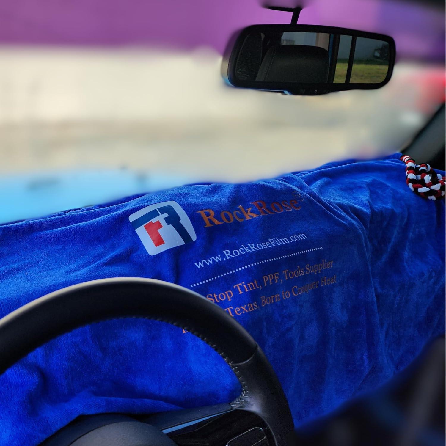 imageWindshield Cleaning Car Blue Dashboard Cover Cloth Microfiber Towel Water Absorption Rope Vinyl Protection Film Install Tool Dashboard CoverDashboard Cover