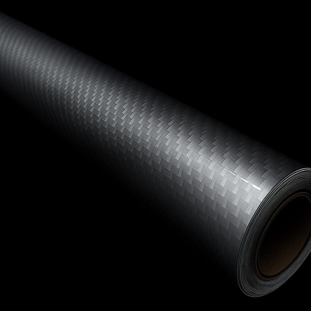 imageRockRose 7D High Gloss 7D Silver Carbon Fiber Vinyl Wrap AntiWrinkle Air Release Automotive Bubble Wrap Self Adhesive Car Vinyl Sticker DIY Decals 1FT x 10FT7D Silver