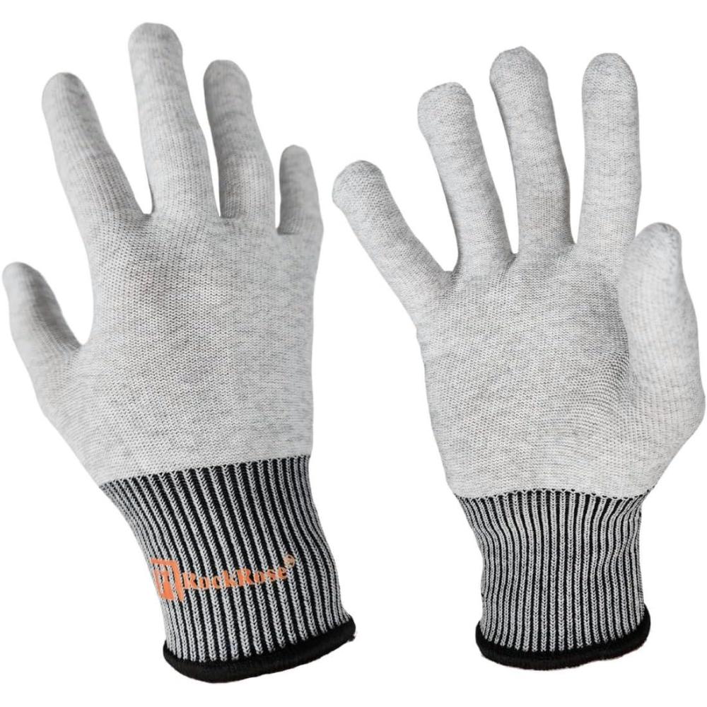 imageRockRose Grey Vinyl Wrap Gloves Professional Carbon Fiber AntiStatic Tint Gloves DustFree Wrap Glove for Wrapping Vinyl4